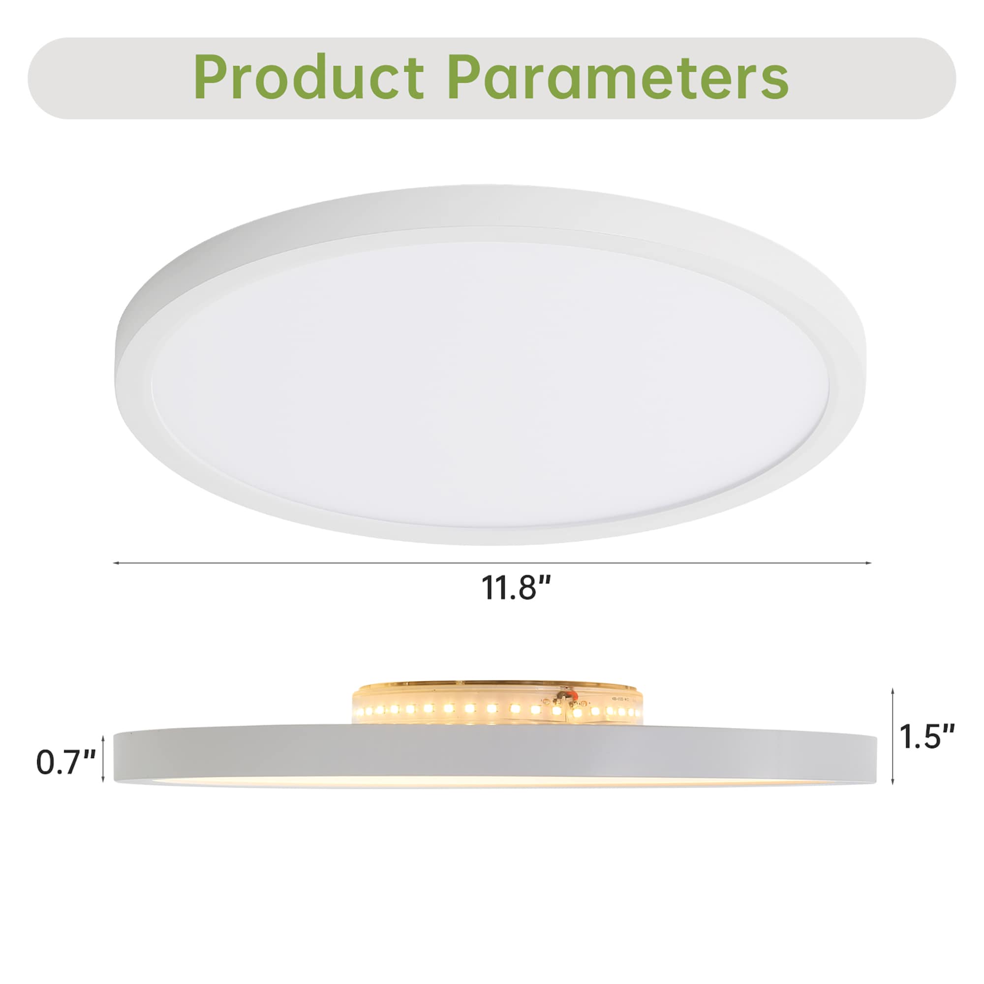 Fun Orange FUNQ3DJ12 Modern 2 -Light 11.8-in Matte White Indoor/Outdoor Integrated LED Flush Mount Light