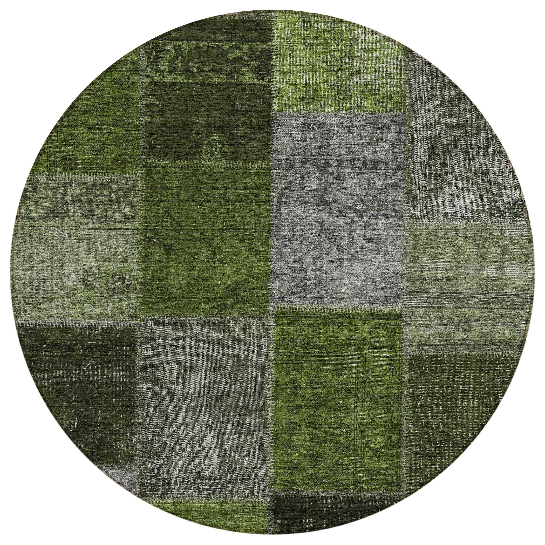 Addison Rugs ACN663OL8RO Chantille ACN663OL 8 x 8 (ft) Polyester Paprika Round Indoor/Outdoor Geometric Machine washable Area rug