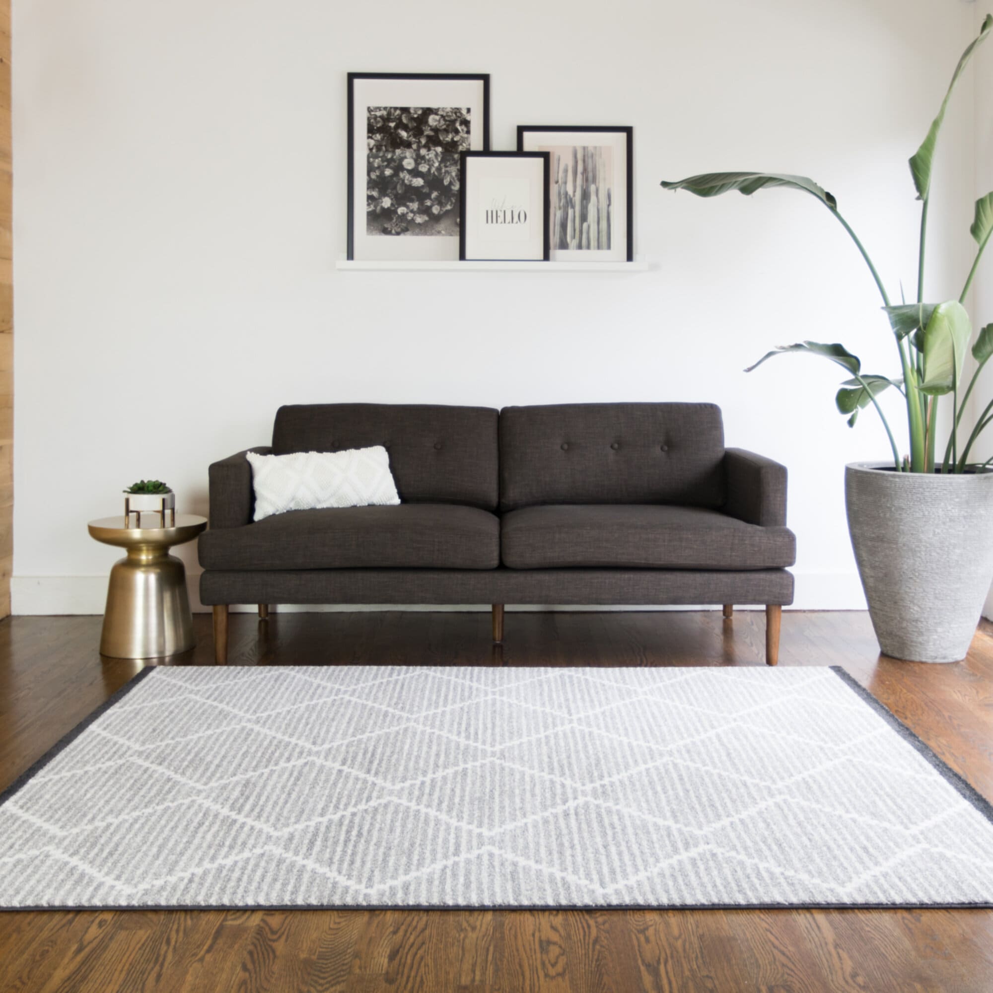 Balta 3003900 Oscar 5 x 7 (ft) Loomed Polypropylene Grey Rectangular Indoor Geometric Bohemian/Eclectic Area rug