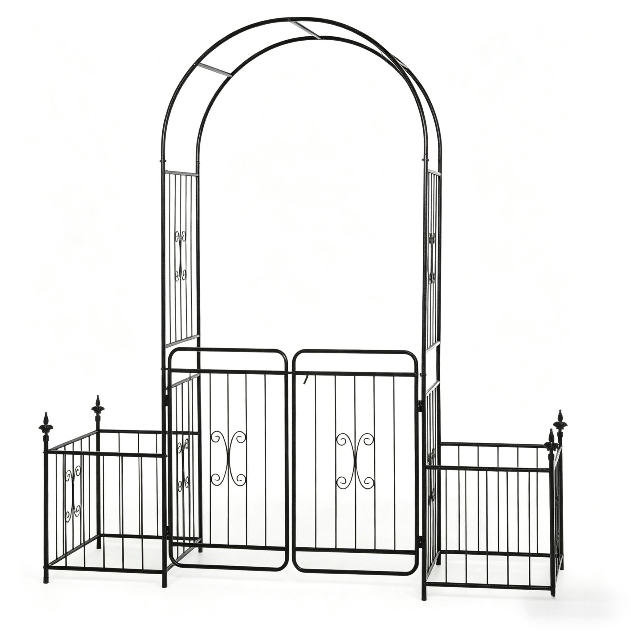 WOQWOQ Elegant Outdoor Wedding Arch Garden Arbor Trellis for Lawn Ceremony