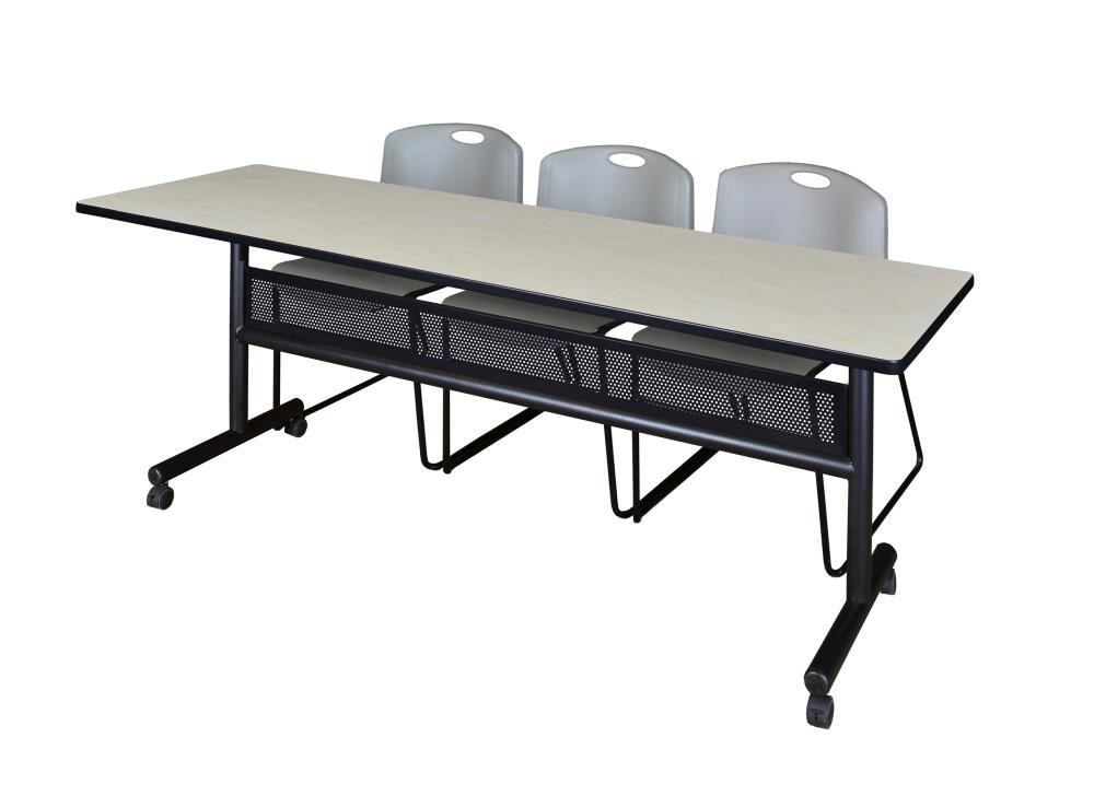 Regency MKFTM8424PL44GY Training Off-white 4-Person Training Table (84-in W x 29-in H)