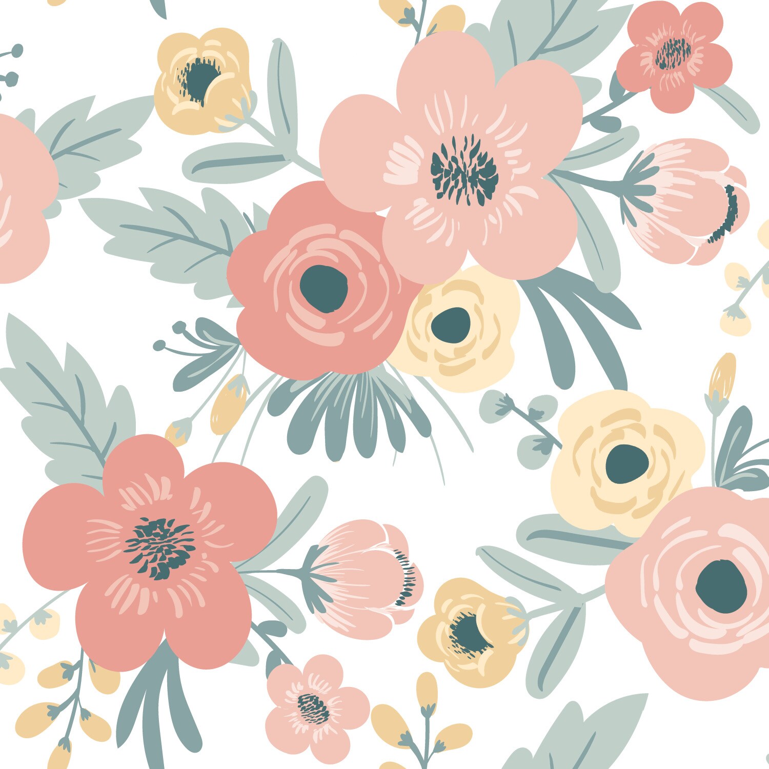 RoomMates RMK11624RL 28.29-Sq. Feet Pink Vinyl Floral Self-adhesive Peel and Stick Wallpaper