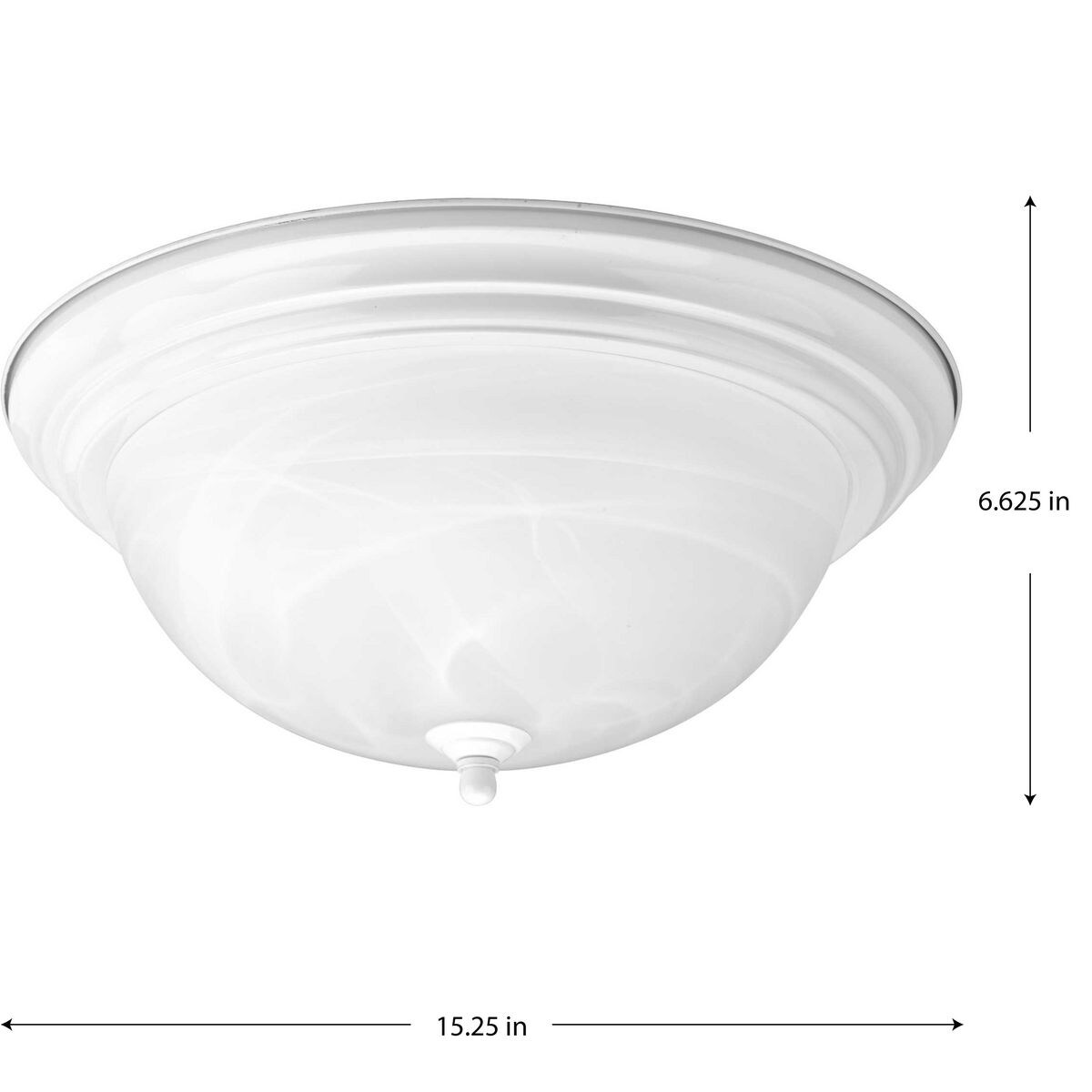 White Alabaster Glass 3-Light Flush Mount Ceiling Fixture