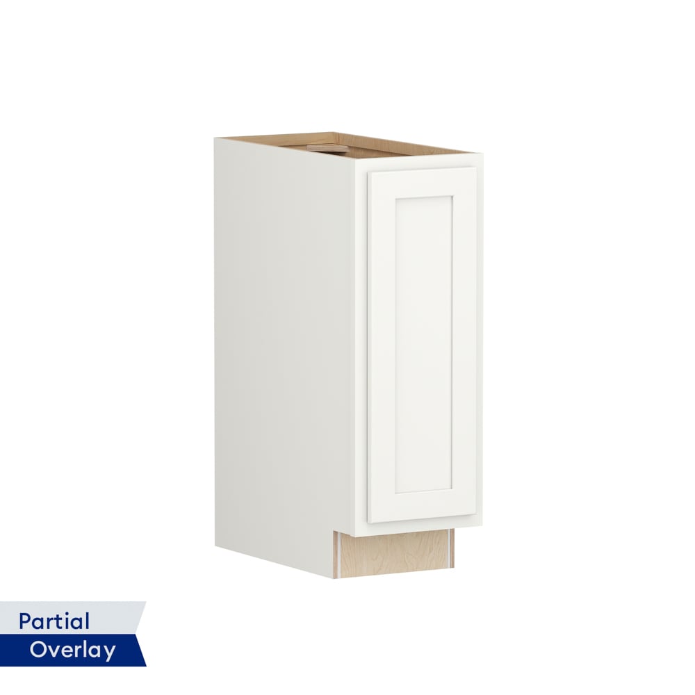 Shenandoah PRO Express SPE 92MPS-20461 Breckenridge 12-in W x 34.5-in H x 24-in D Linen Partial Overlay Base Fully assembled Plywood Cabinet (Recessed Panel Shaker)