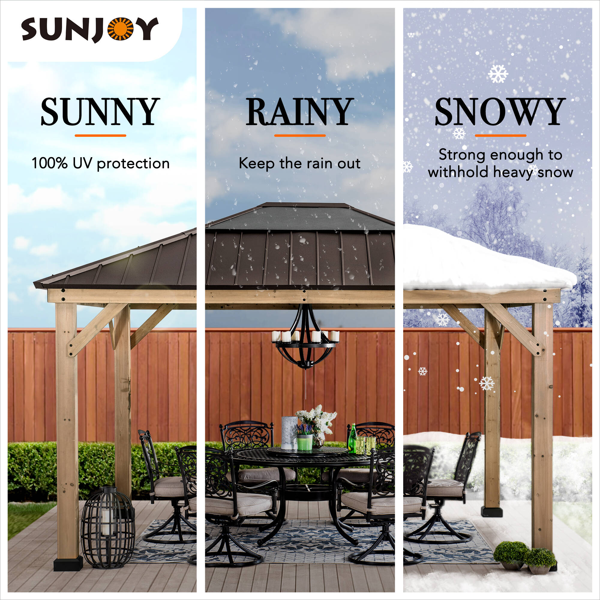 Sunjoy A102005803 Wood-Resin-Gazebos - View #2