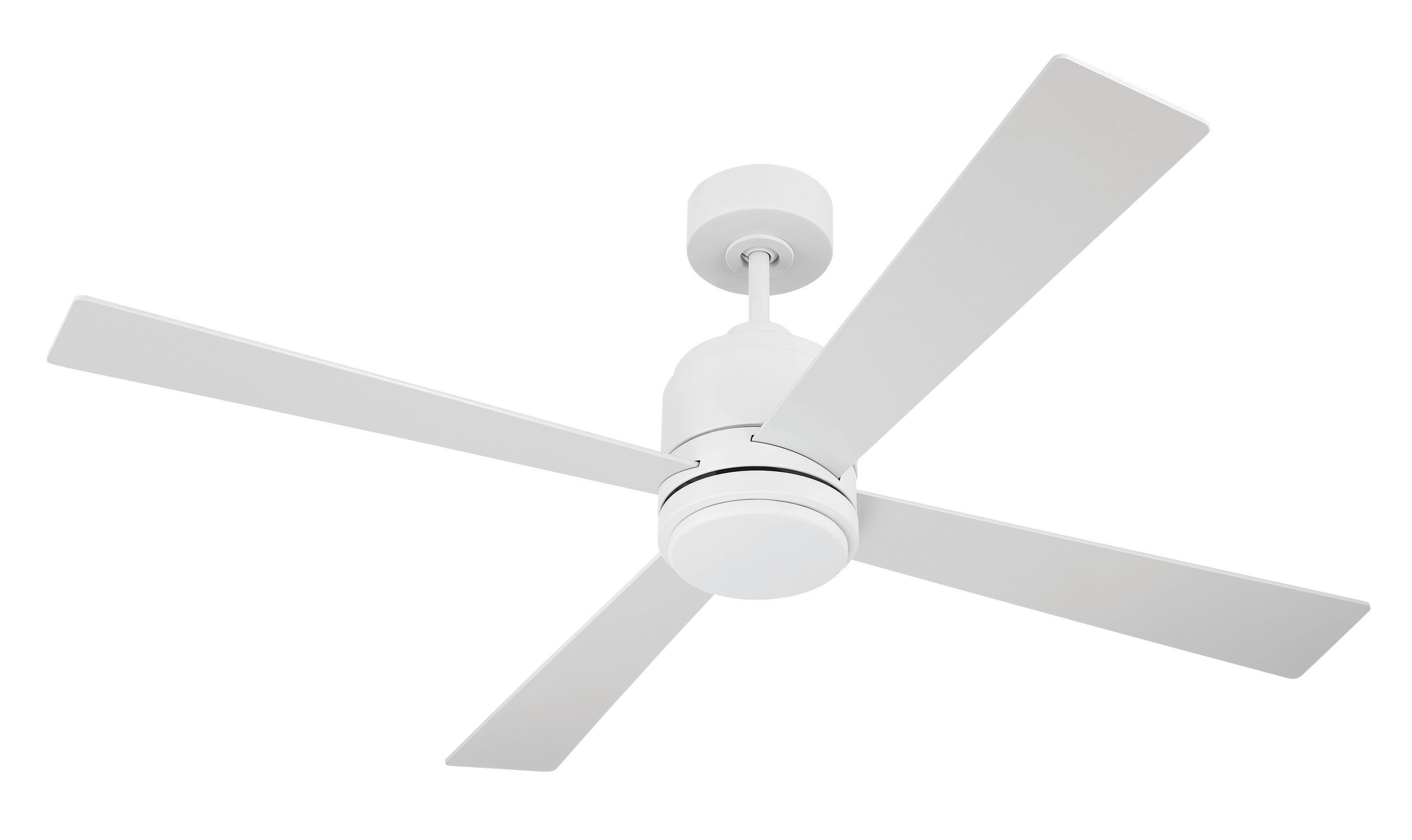 White 52" Modern Ceiling Fan with LED Light Kit
