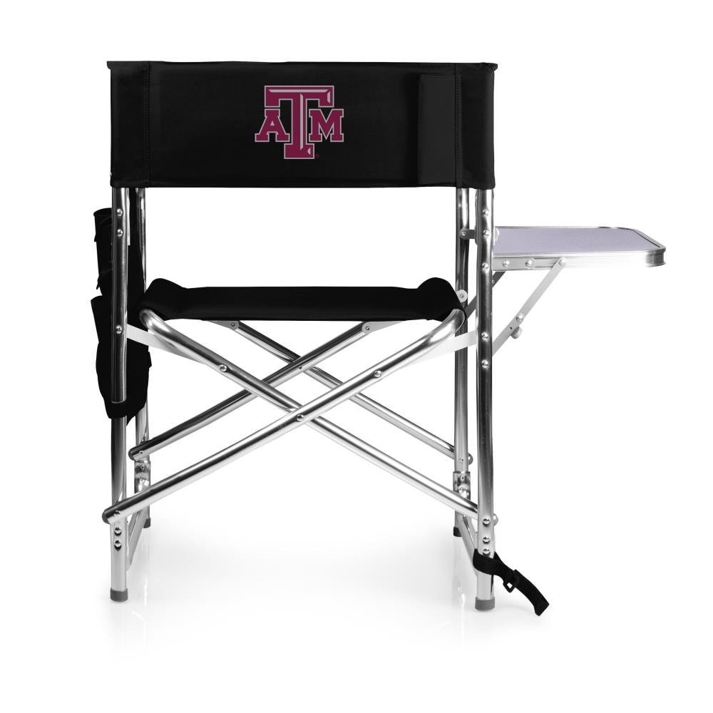 Picnic Time 809-00-179-564-0 Texas AM Aggies Polyester Black Folding Director's chair Adjustable and