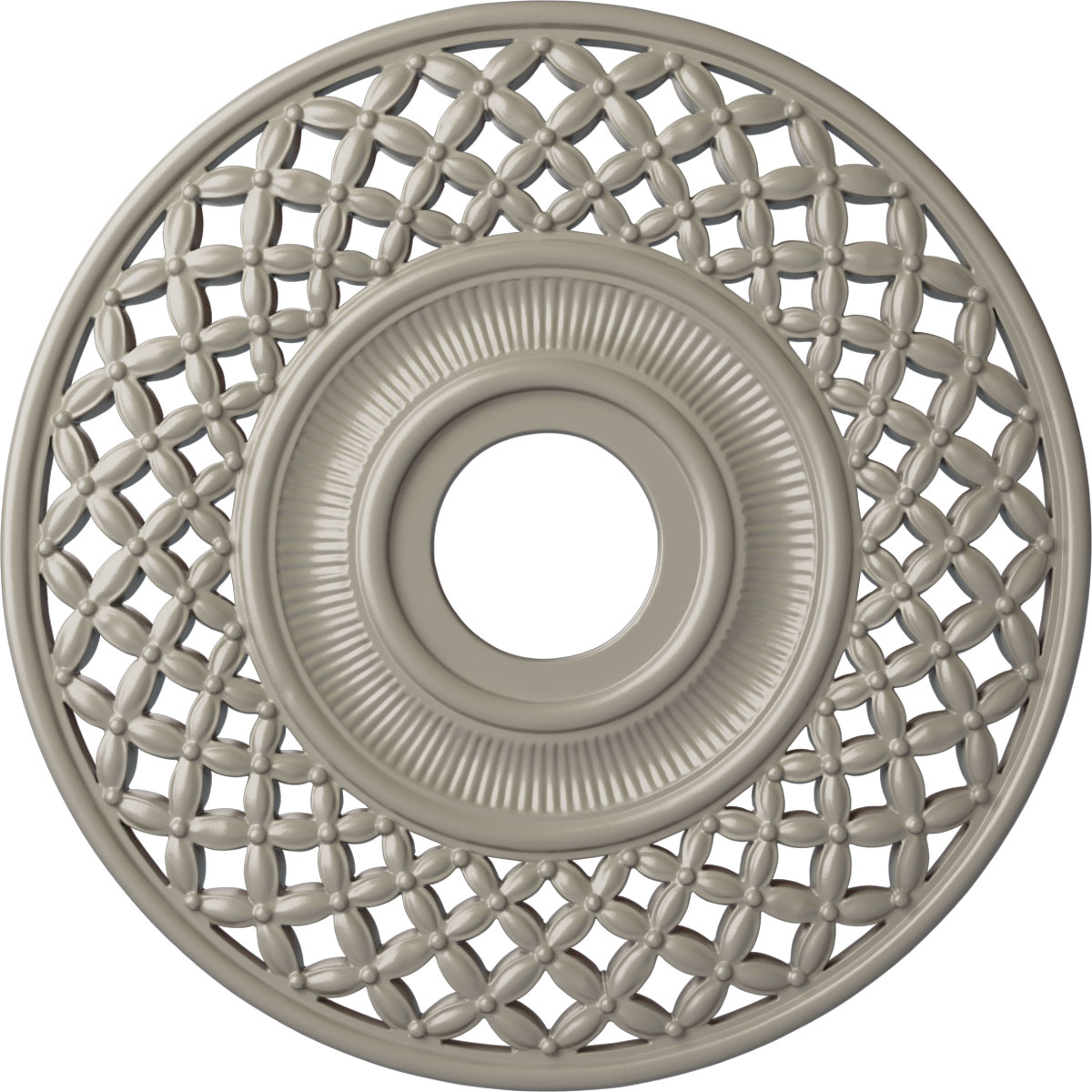 Ekena Millwork CM22RBPWS Robin 22.25-in W x 22.25-in L Painted Pearl White Polyurethane Whole Ceiling Medallion