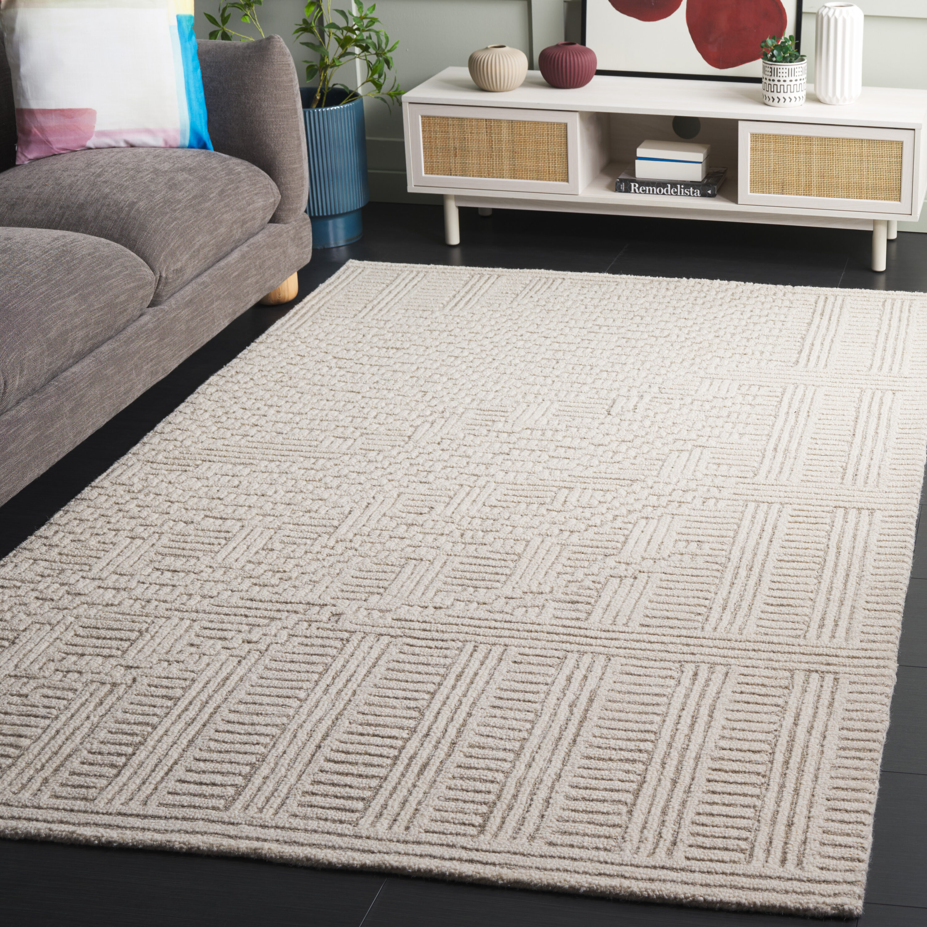  Harvest 601 Natural/Ivory Contemporary 4ft x 6ft Small Rectangle Rug
