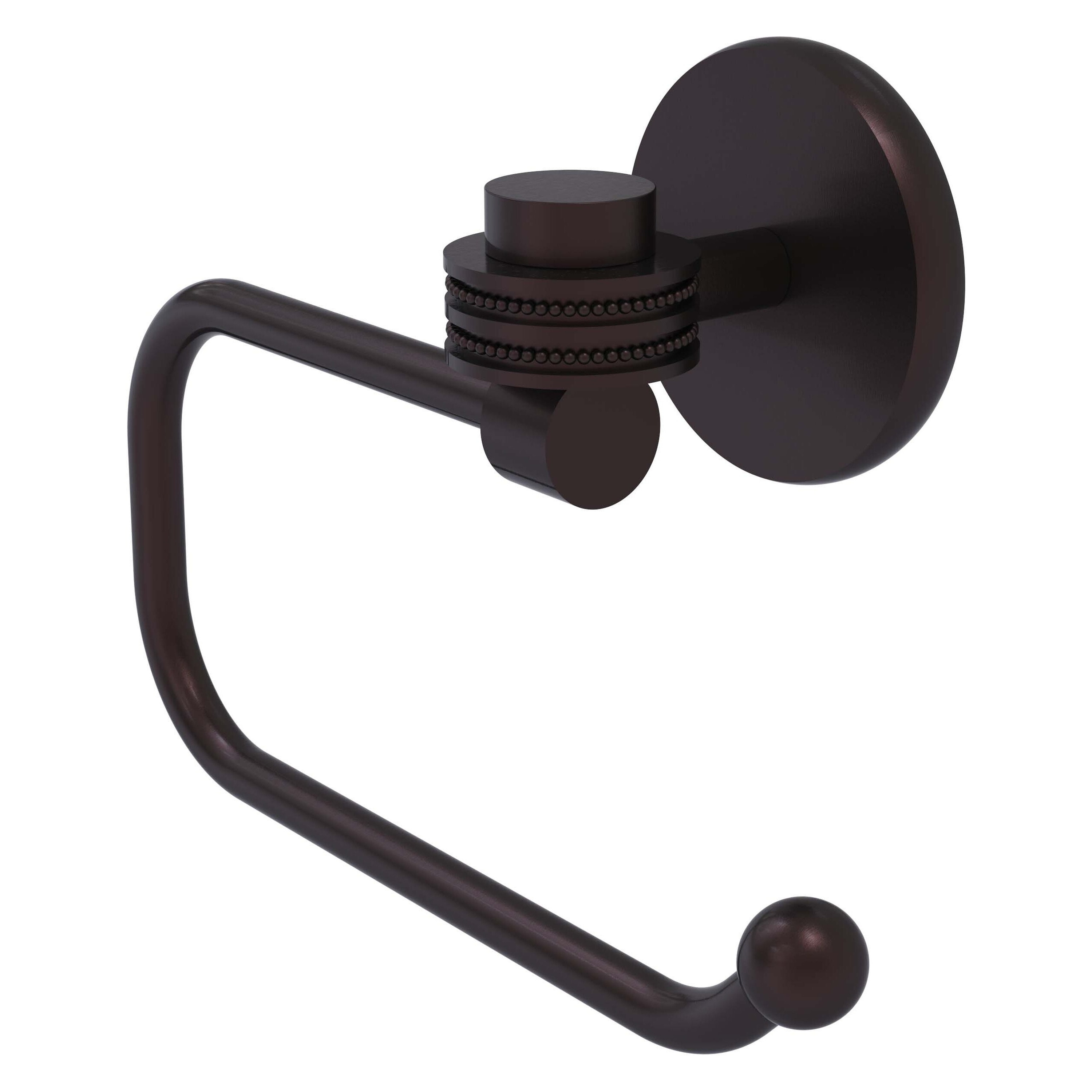 Allied Brass 7124ED-ABZ Satellite Orbit One Antique Bronze Wall mount Single post Toilet Paper Holder 1 -Rolls with Storage
