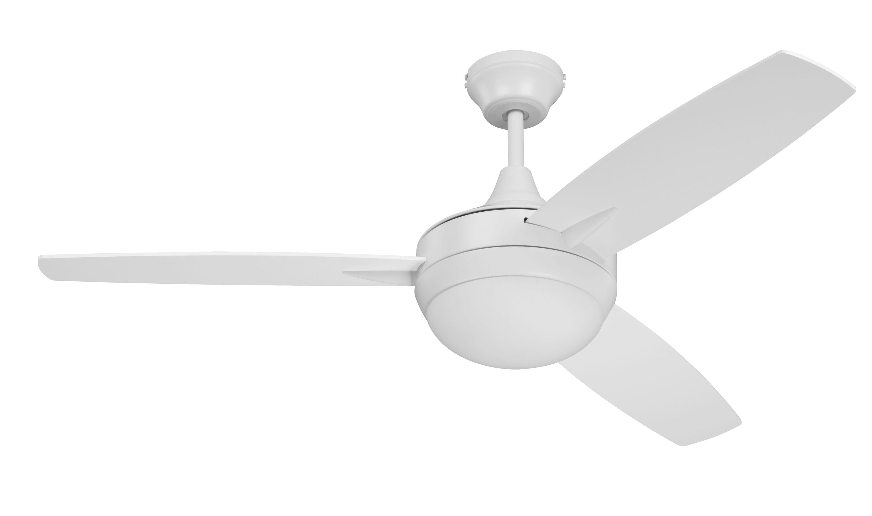 Craftmade TG52W3 Targas 52-in Integrated LED Downrod or Flush Mount White with White Blades Ceiling Fan With Light ( 3 -Blade )