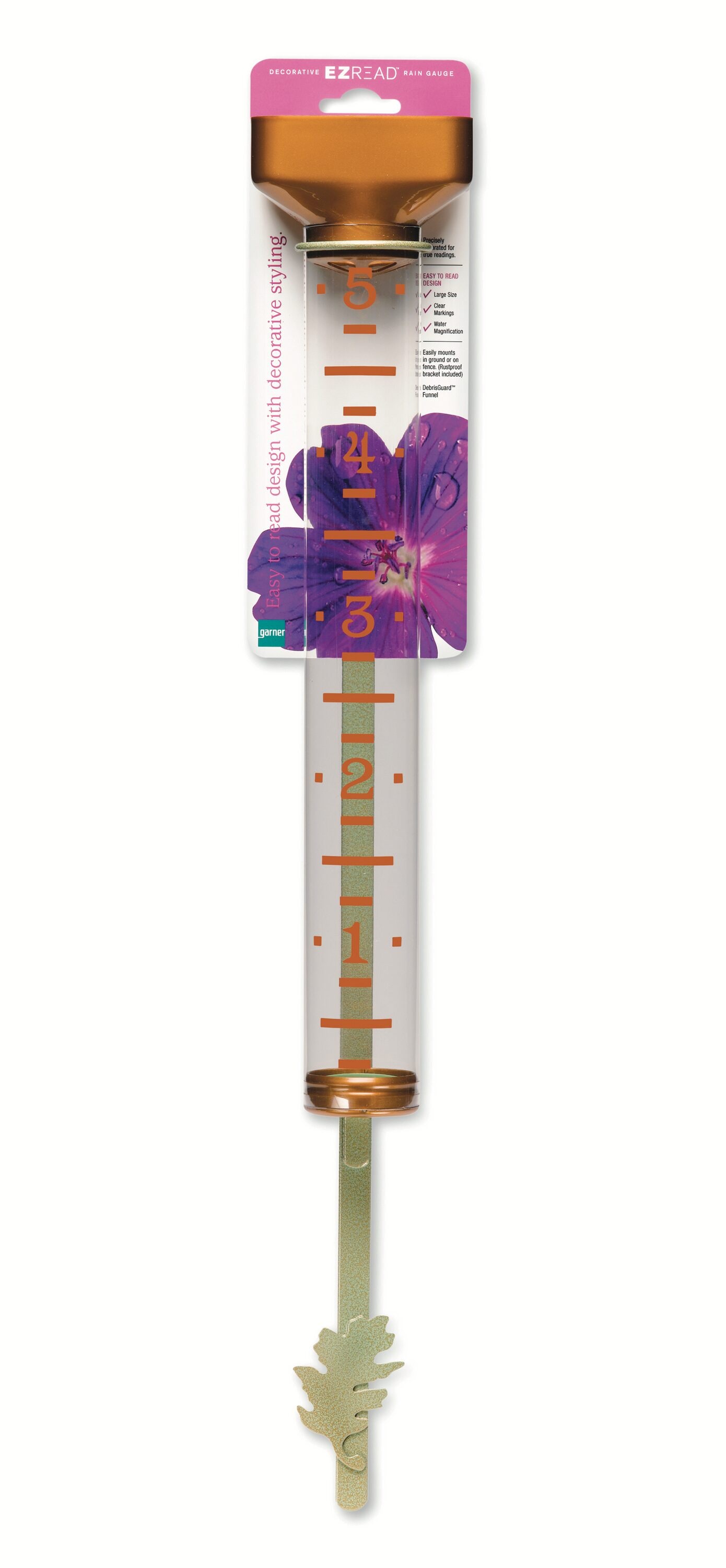EZRead Plastic Analog Traditional 5-in Rain Gauge #820-0591