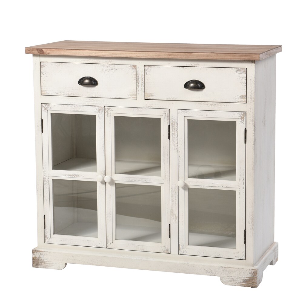 StyleCraft Home Collection Antique White, Natural Country Wood Media ...