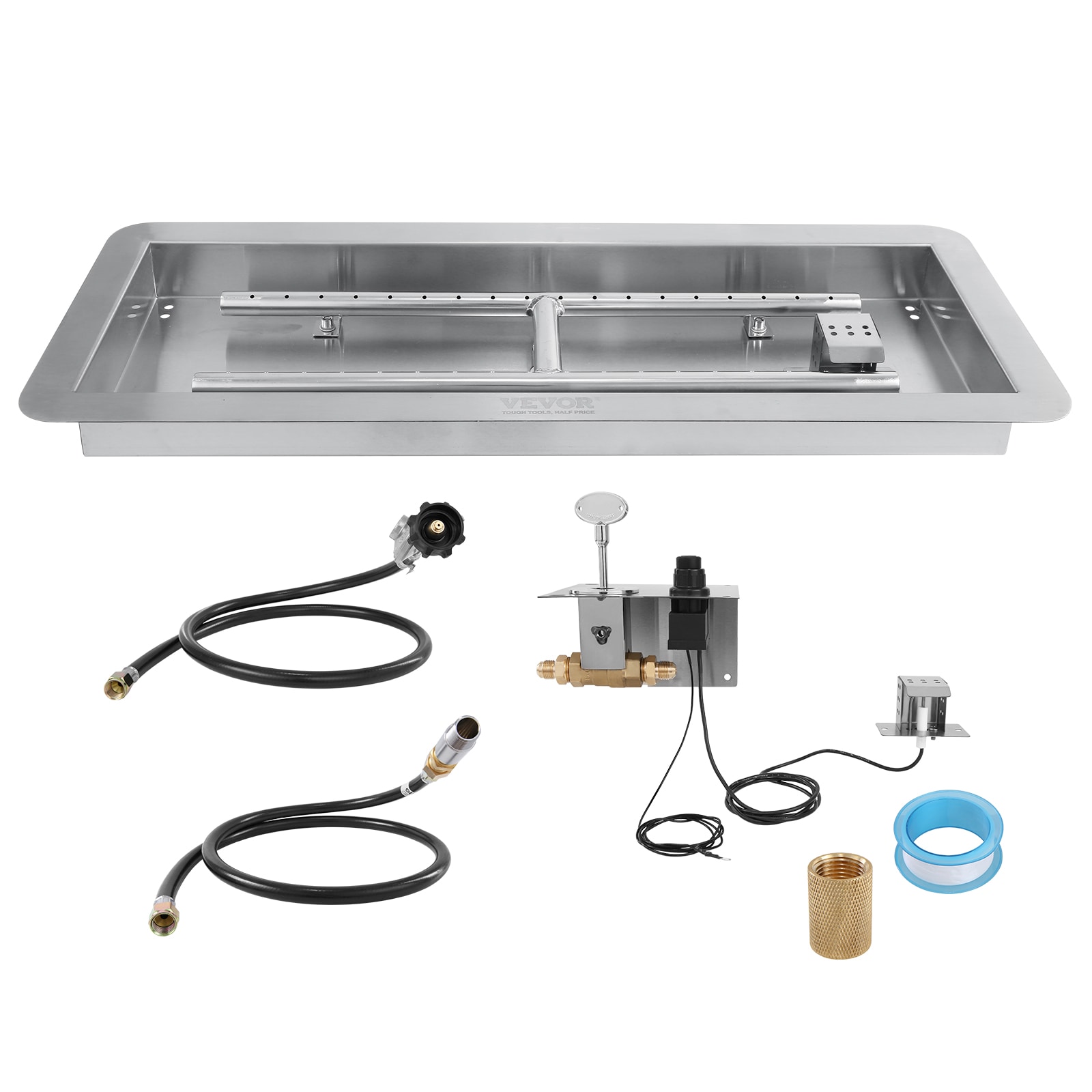 VEVOR JXQRSHKPTZ24WHO8GV0 10.5-in W Silver Stainless steel Wood-Burning Fire Pit