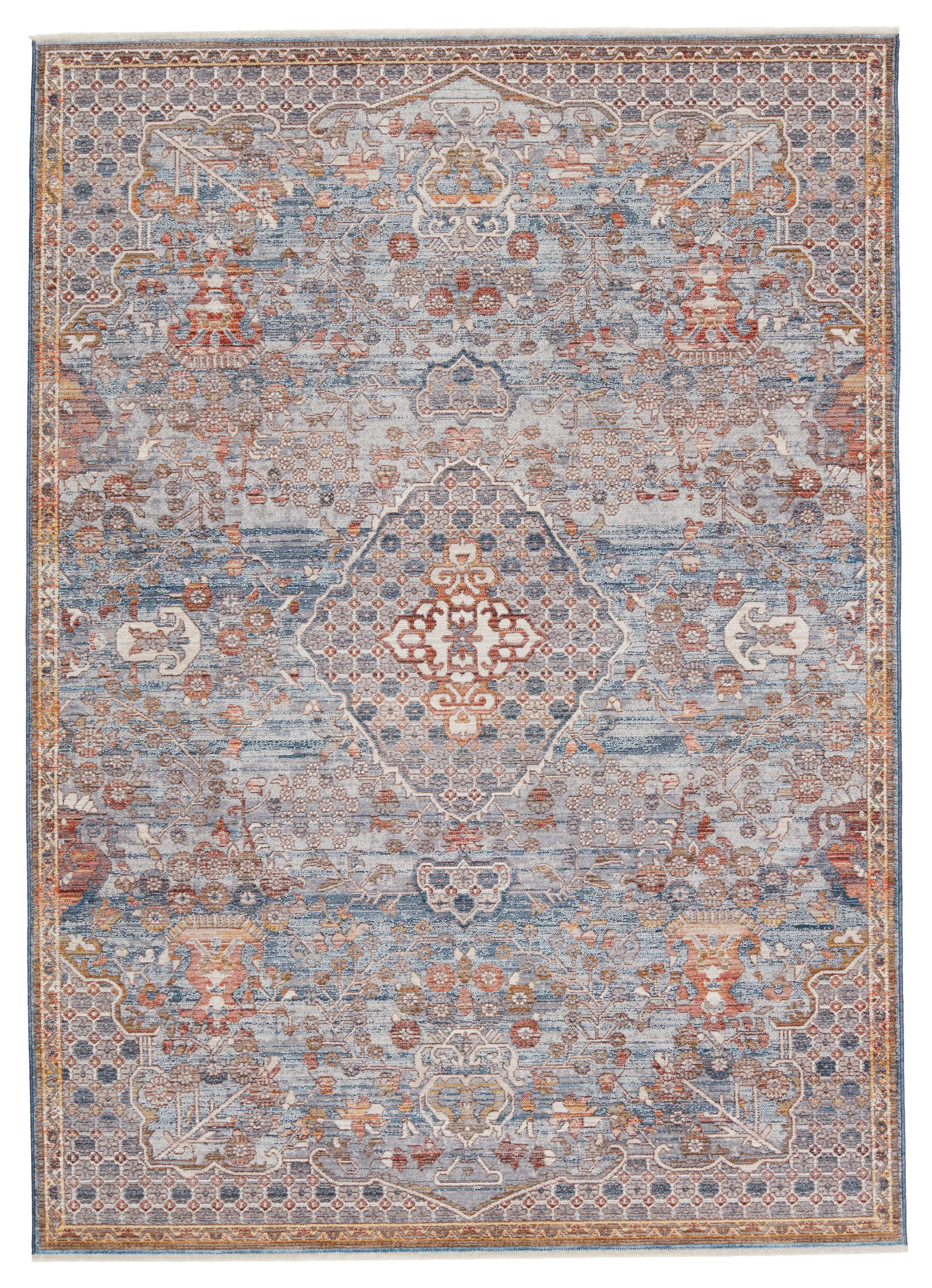 Terra 8' x 10' Gray Synthetic Medallion Kids Area Rug