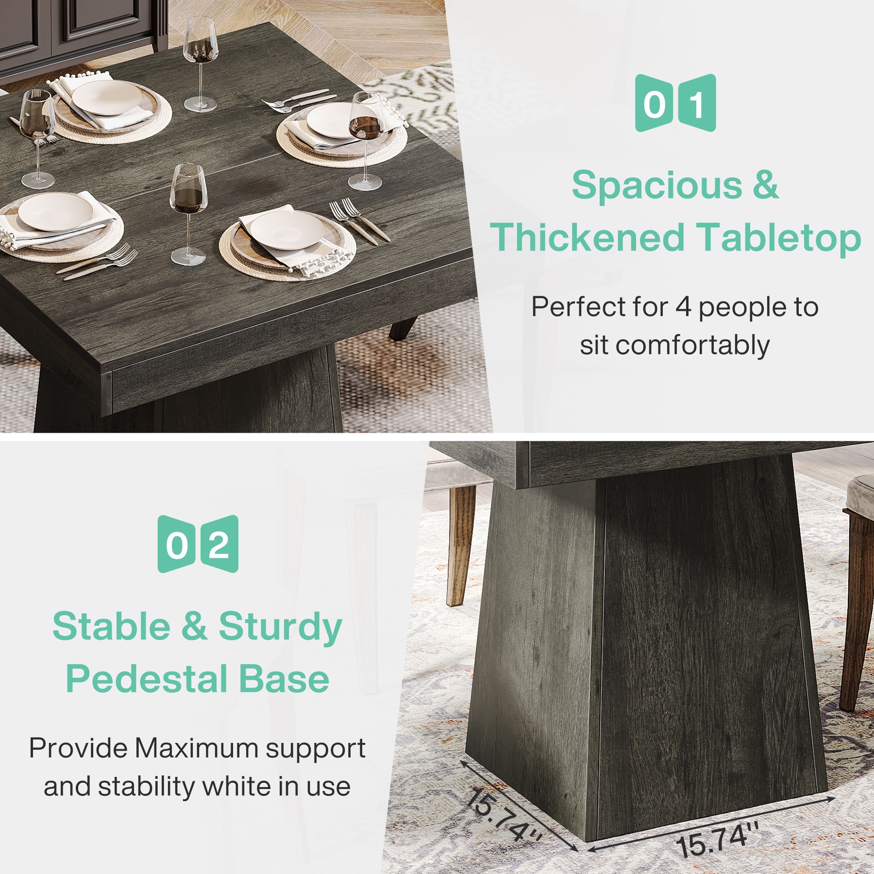 Tribesigns LWFD-JW0819 Dining-Tables - View #4