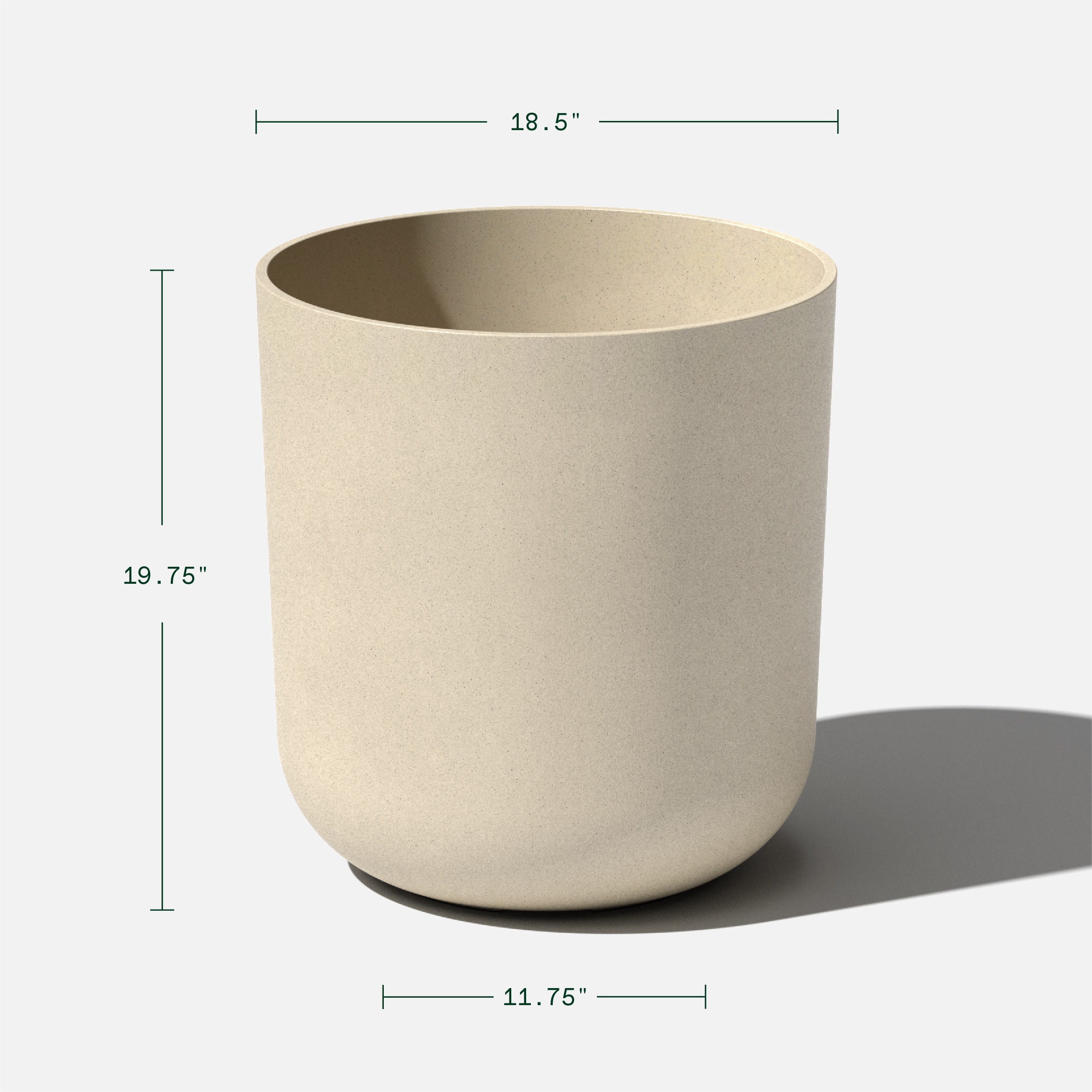 Kona Sand 19.75" Modern Plastic-Stone Composite Planter
