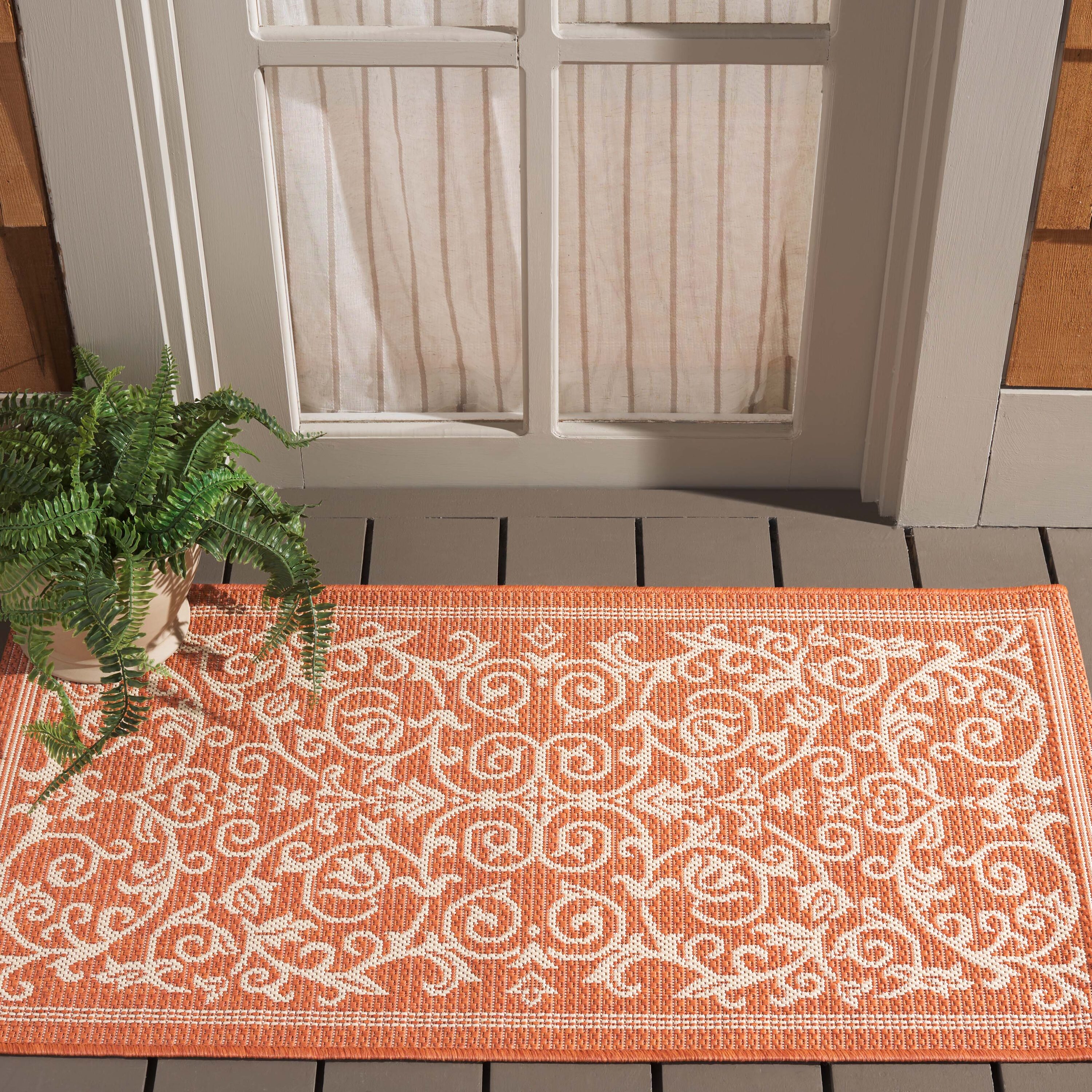 Courtyard 2098 Terracotta Natural 2 x 4 Rectangular Area rug