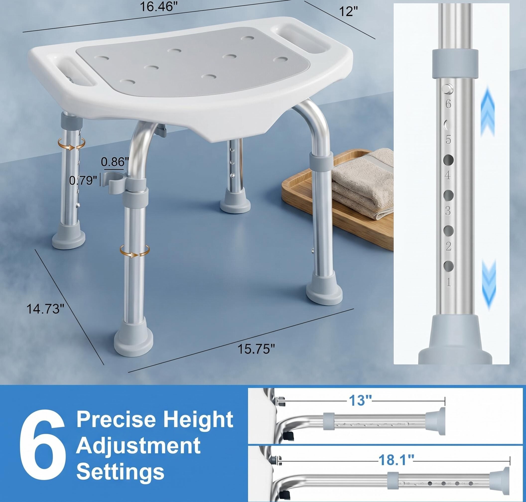 OGETFUUR L5ZQYA608BSS11 Bath-Safety-Seats-Benches - View #2