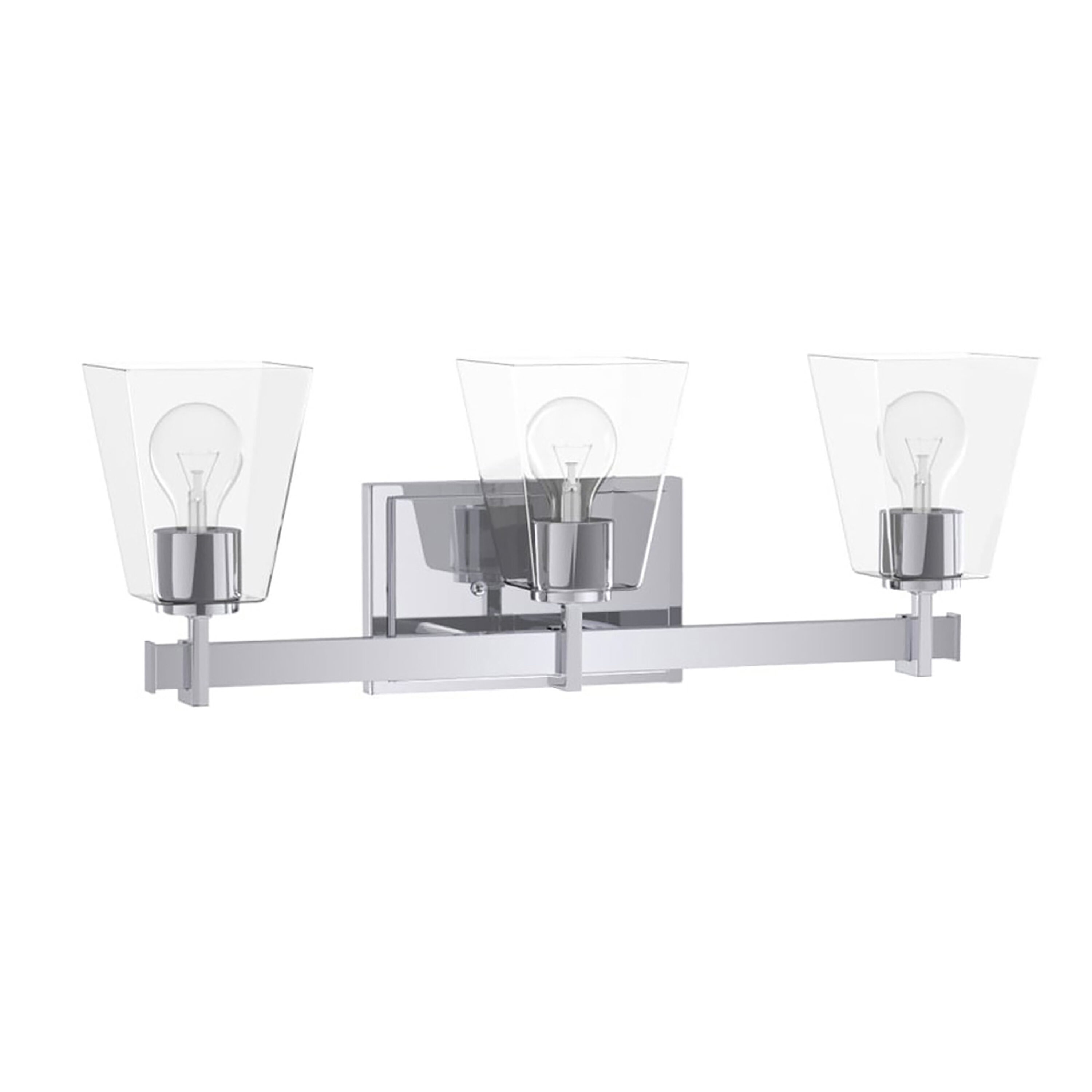 Signature Hardware 442491 Hoxton 22.375-in 3-Light Polished Chrome Modern/Contemporary Vanity Light