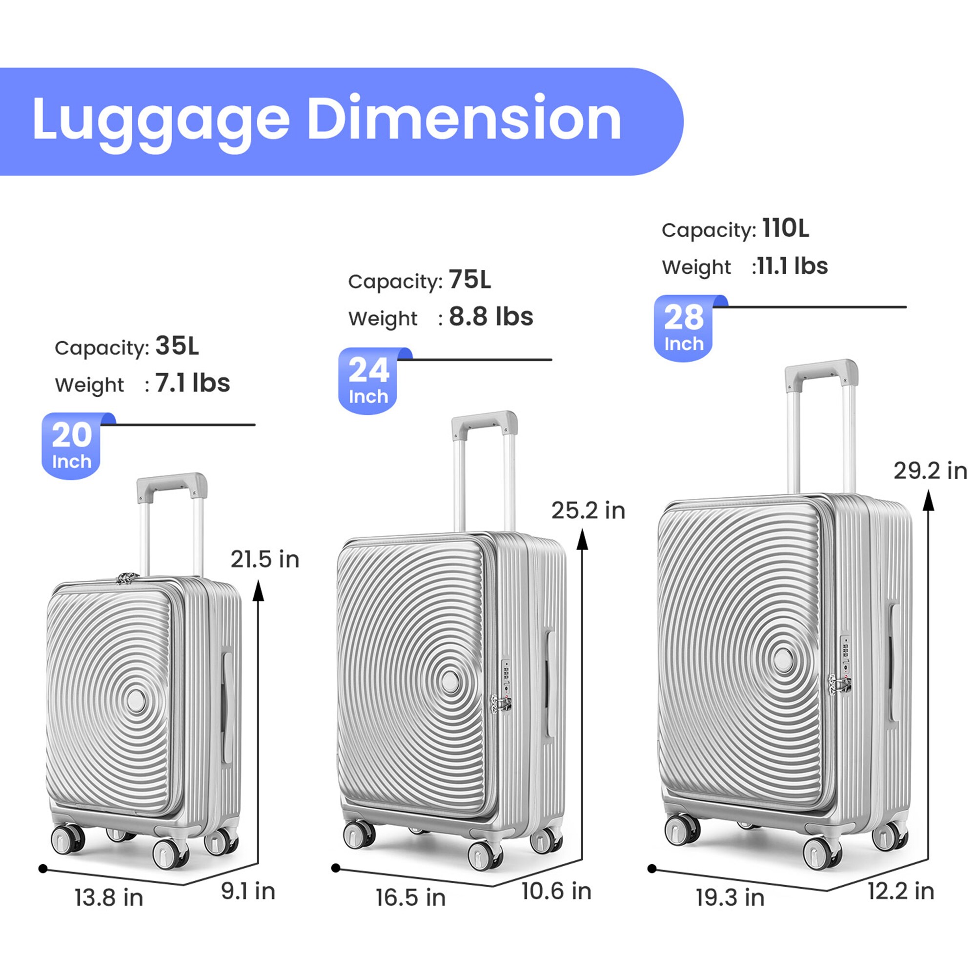 SINOFURN SYD9200003GY Luggage-And-Luggage-Sets - View #15