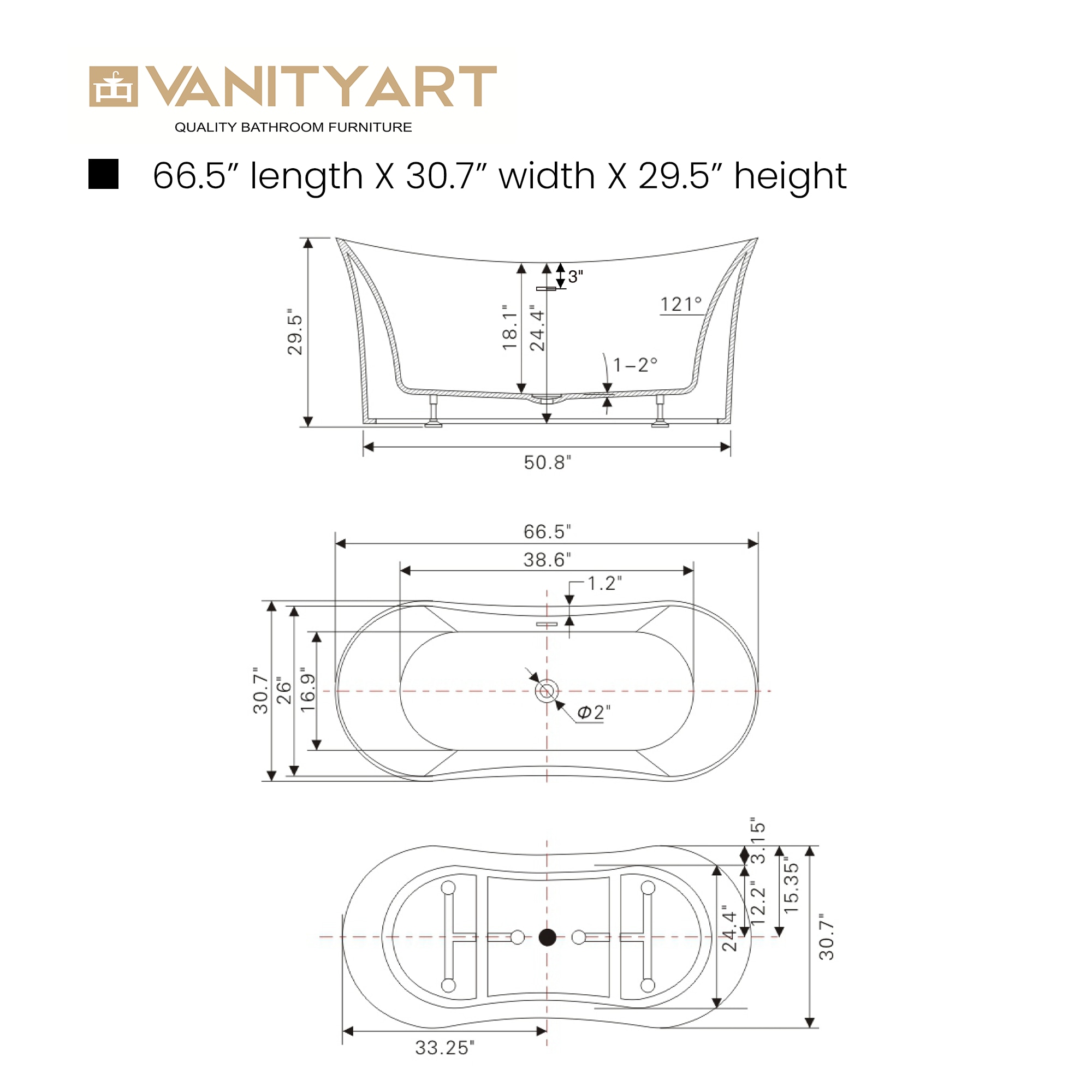 Vanity Art VA6805-BN bathtubs - View #10