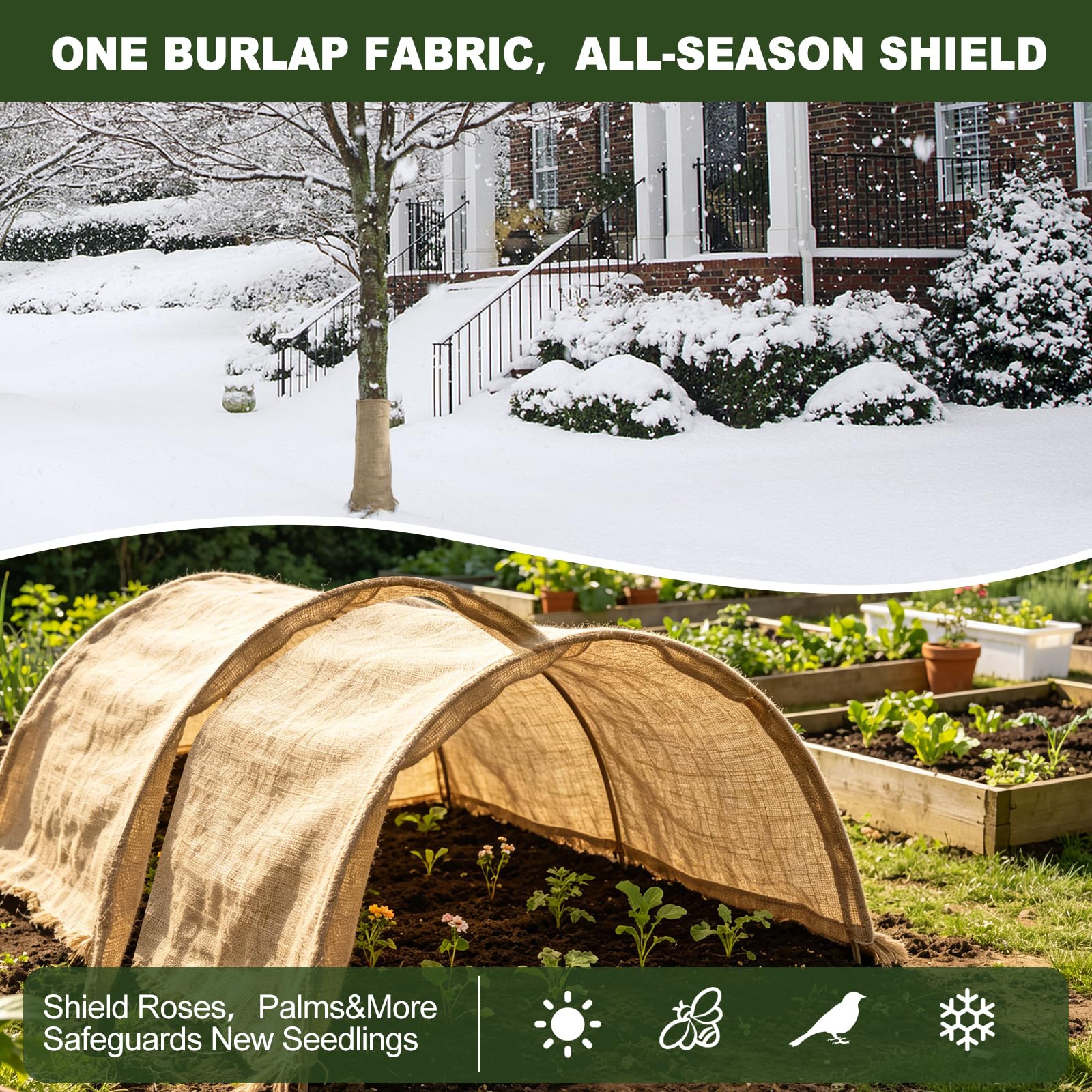 Adrinfly Natural Burlap Fabric Nineteen point seven by Six point five ...