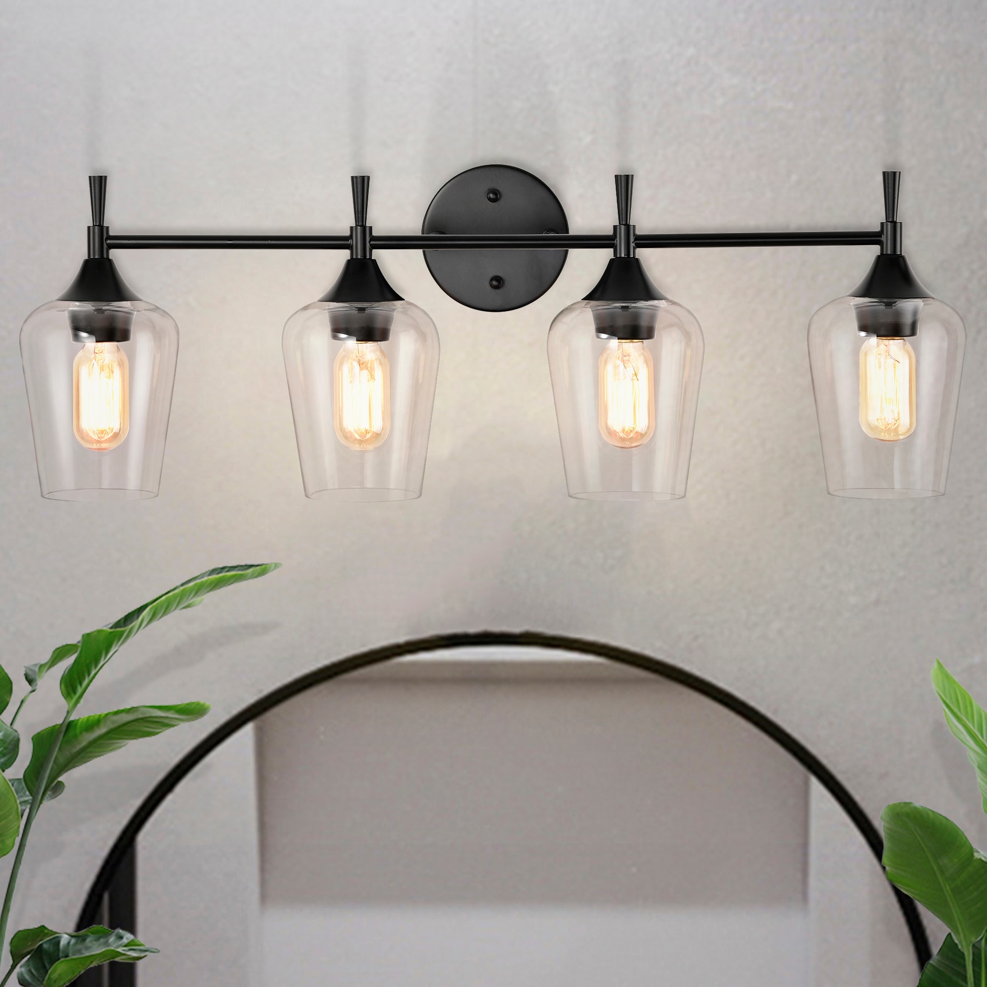 Edvivi EW2825BK Arlo 30-in 4 -Light Matte Black Modern/contemporary Vanity light
