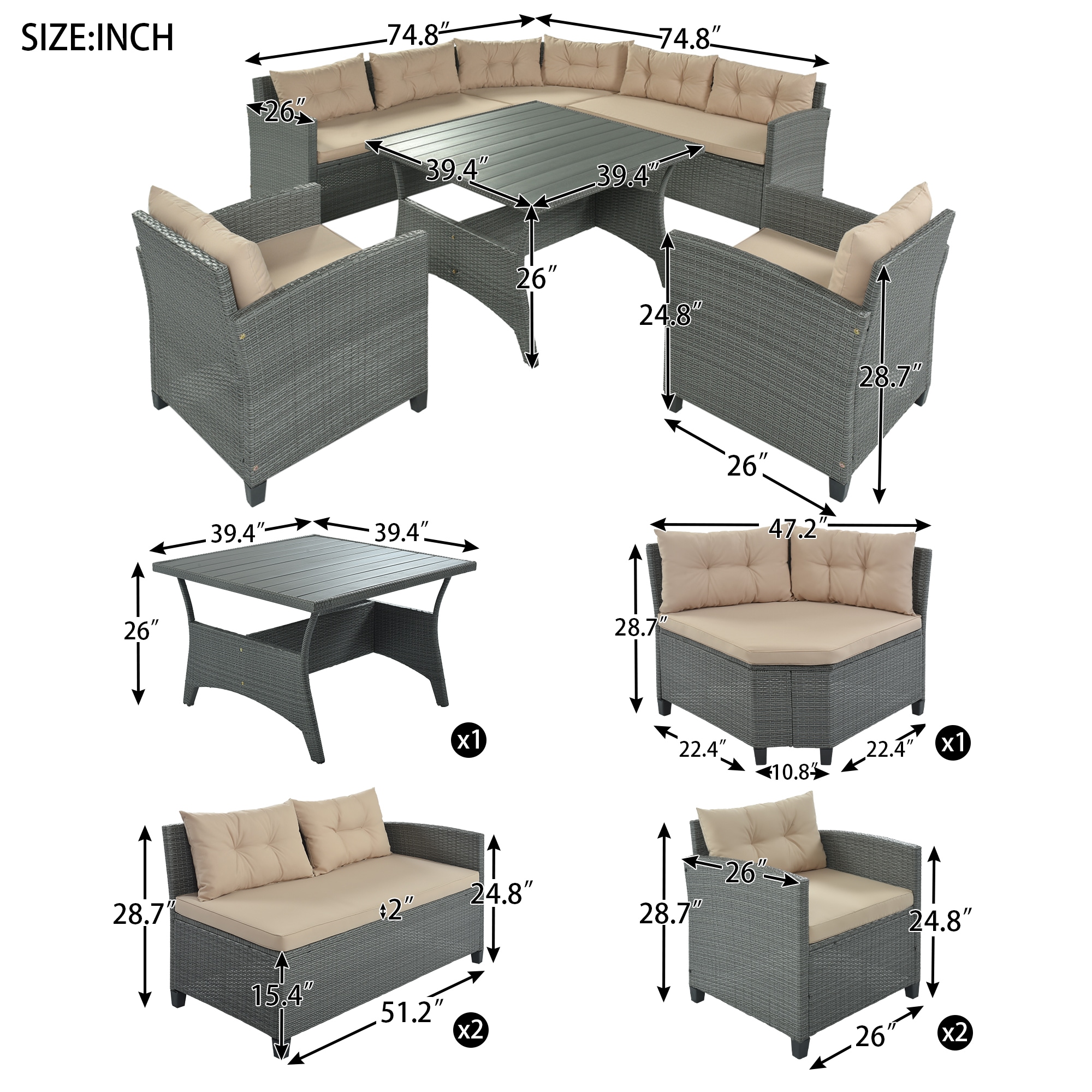 Flynama YC-V-1213AAA Patio-Conversation-Sets - View #10