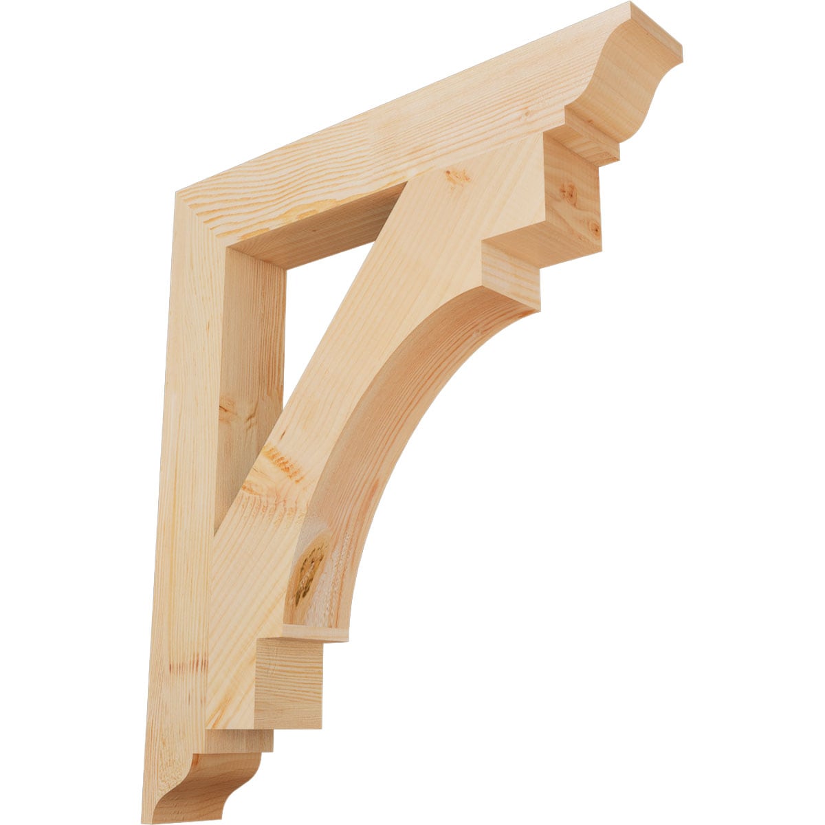 Ekena Millwork BKT04X26X30MRC01SDF Merced traditional smooth 3-1/2-in x 26-in x 30-in Douglas fir Brown Wood Standard bracket
