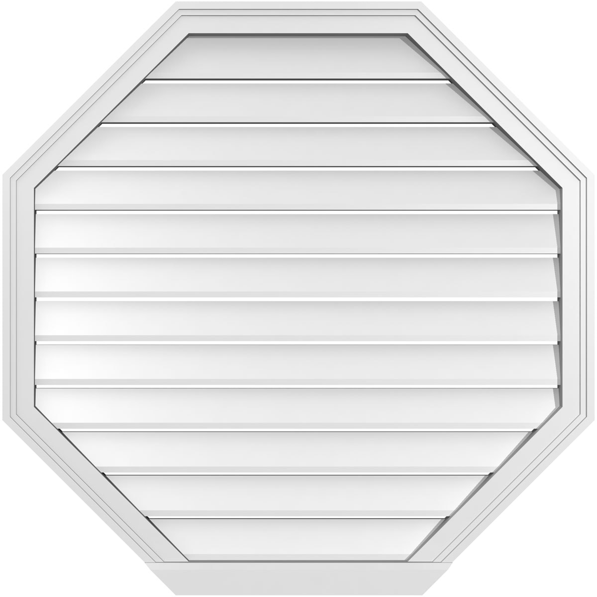 Ekena Millwork GVPOC38X3803SF 38-Inches x 38-Inches Off-white Octagon PVC Gable Louver Vent
