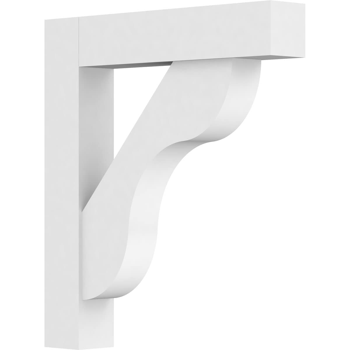 Ekena Millwork BKTP03X20X20CAR05 Standard Carmel 3-in x 20-in x 20-in White PVC Standard bracket