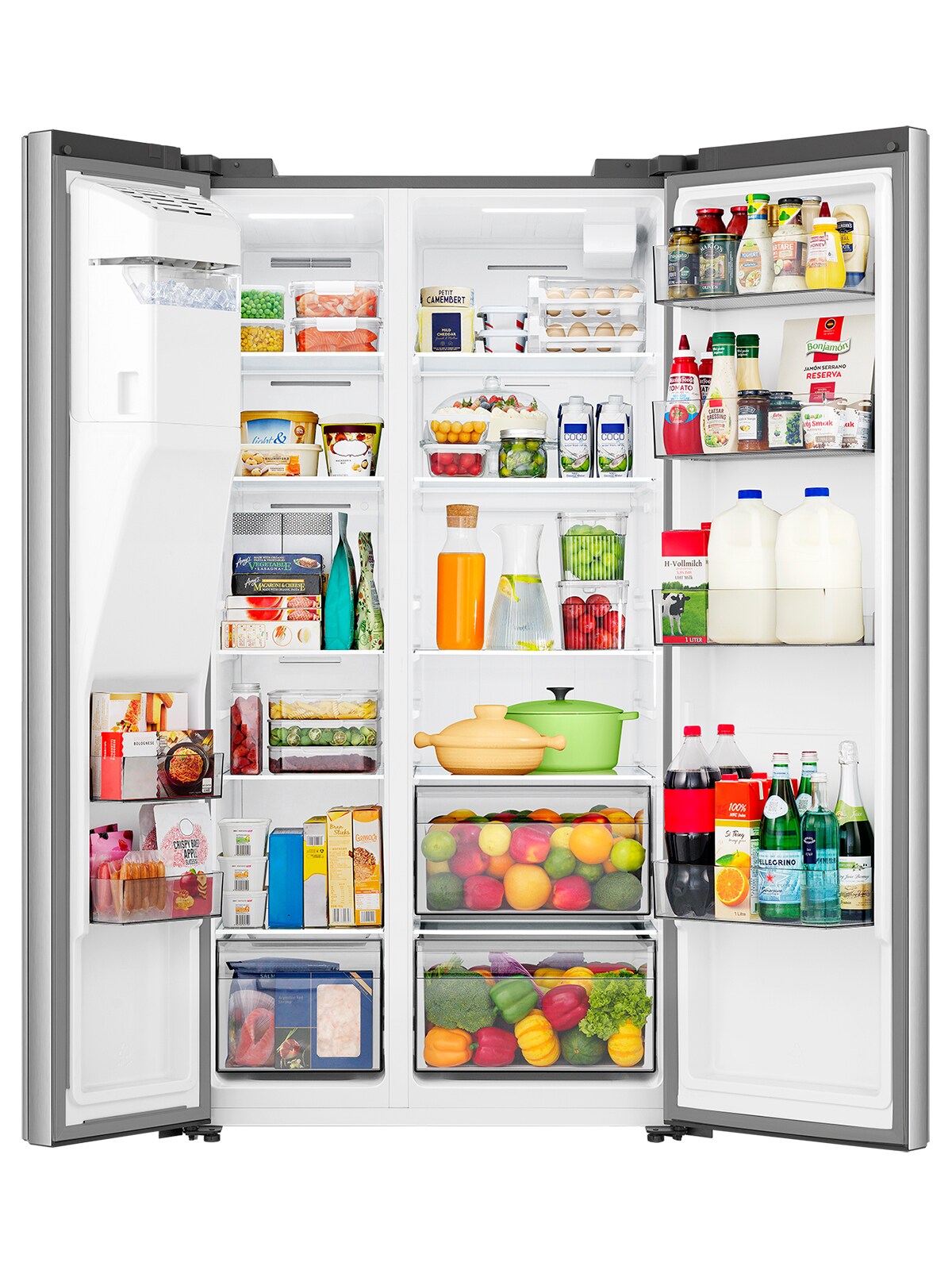 Hisense 29-cu ft Side-by-Side Refrigerator with Ice Maker ,Water and Ice Dispenser ( Stainless steel )