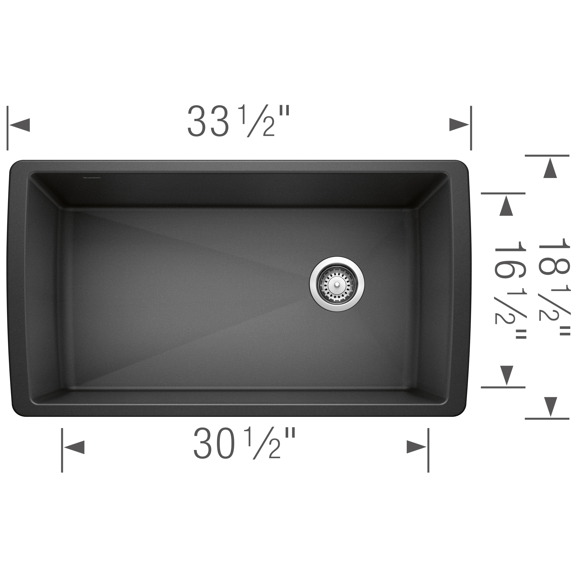 Blanco Diamond Silgranit Undermount 33.5-in x 18.5-in Anthracite ...