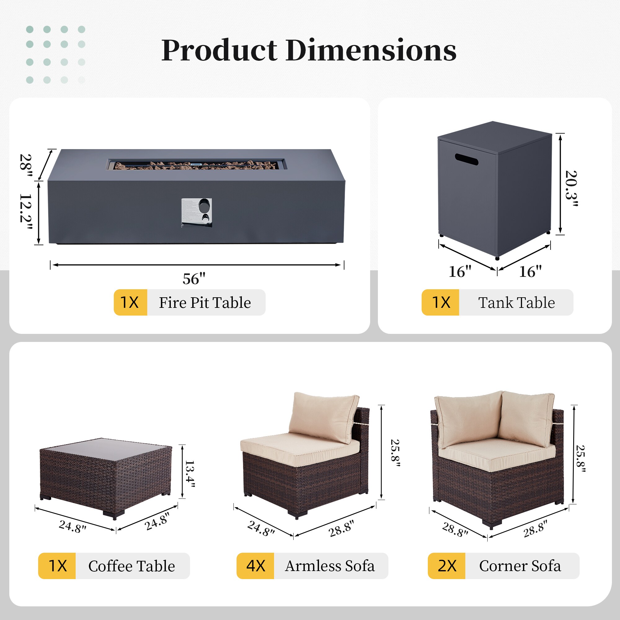 UPHA PL-2CZ-56TPDK-Z1 Patio-Conversation-Sets - View #10
