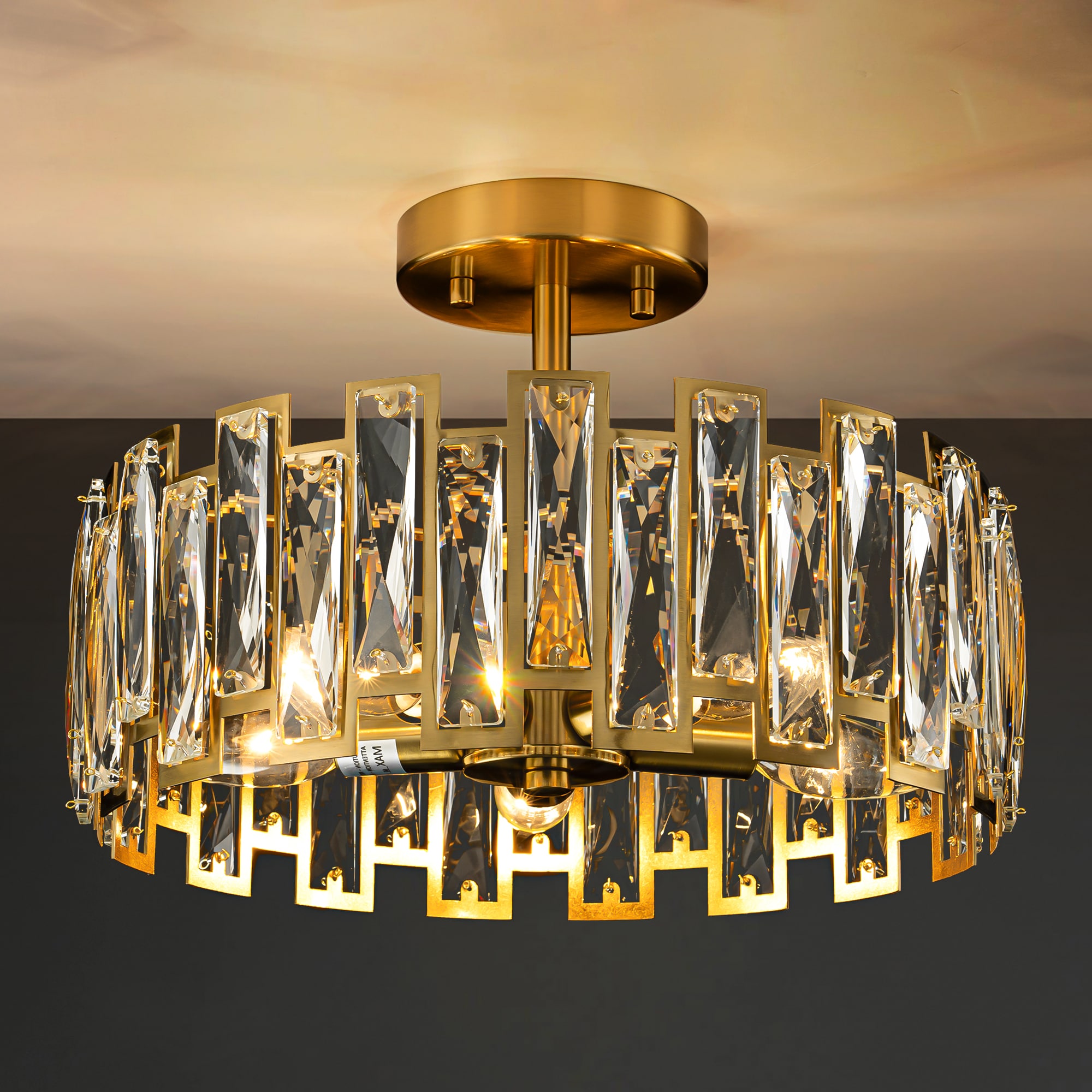 Rennnsan FL810156248 Joey 5 -Light 12.9-in Gold Semi Flush Mount Light