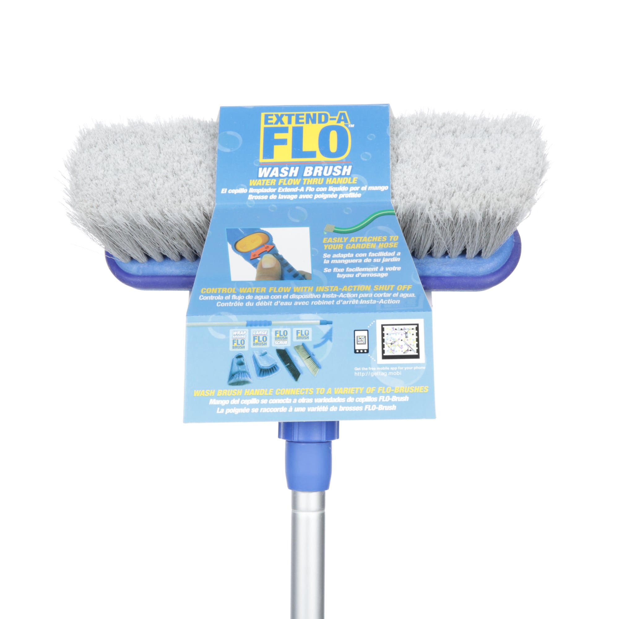 Ettore Extend-A Flo Auto Wash Brush, Blue, 6