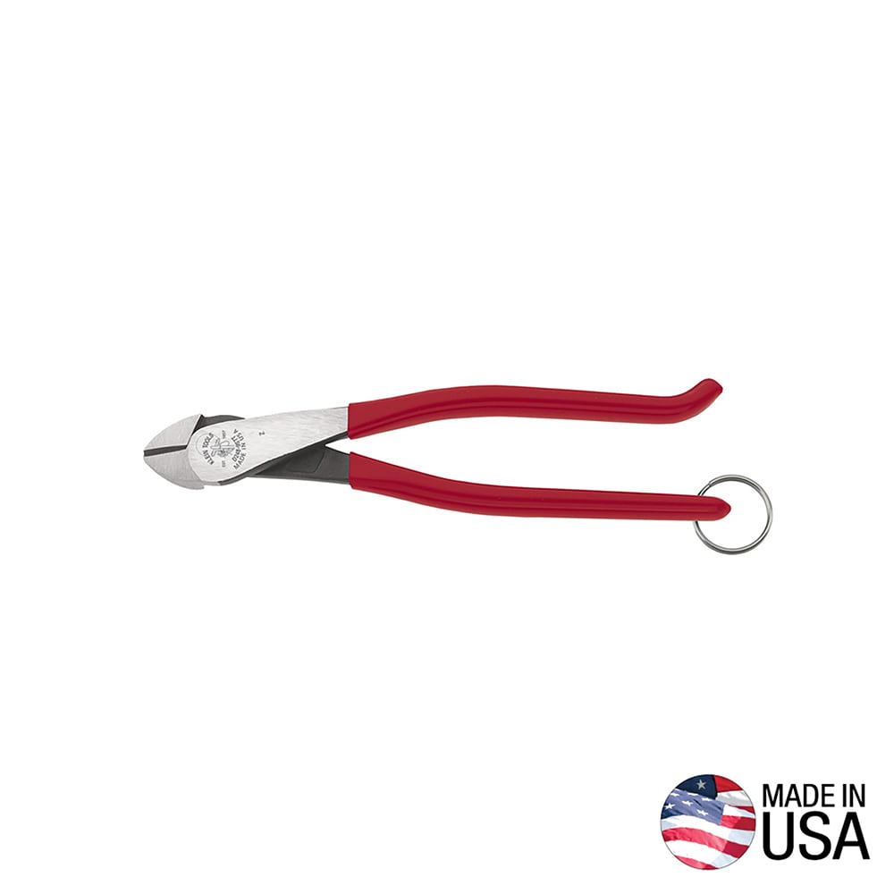 Klein Tools D2489STT Ironworker's Diagonal Cutting Pliers, with Tether Ring, 9-Inch