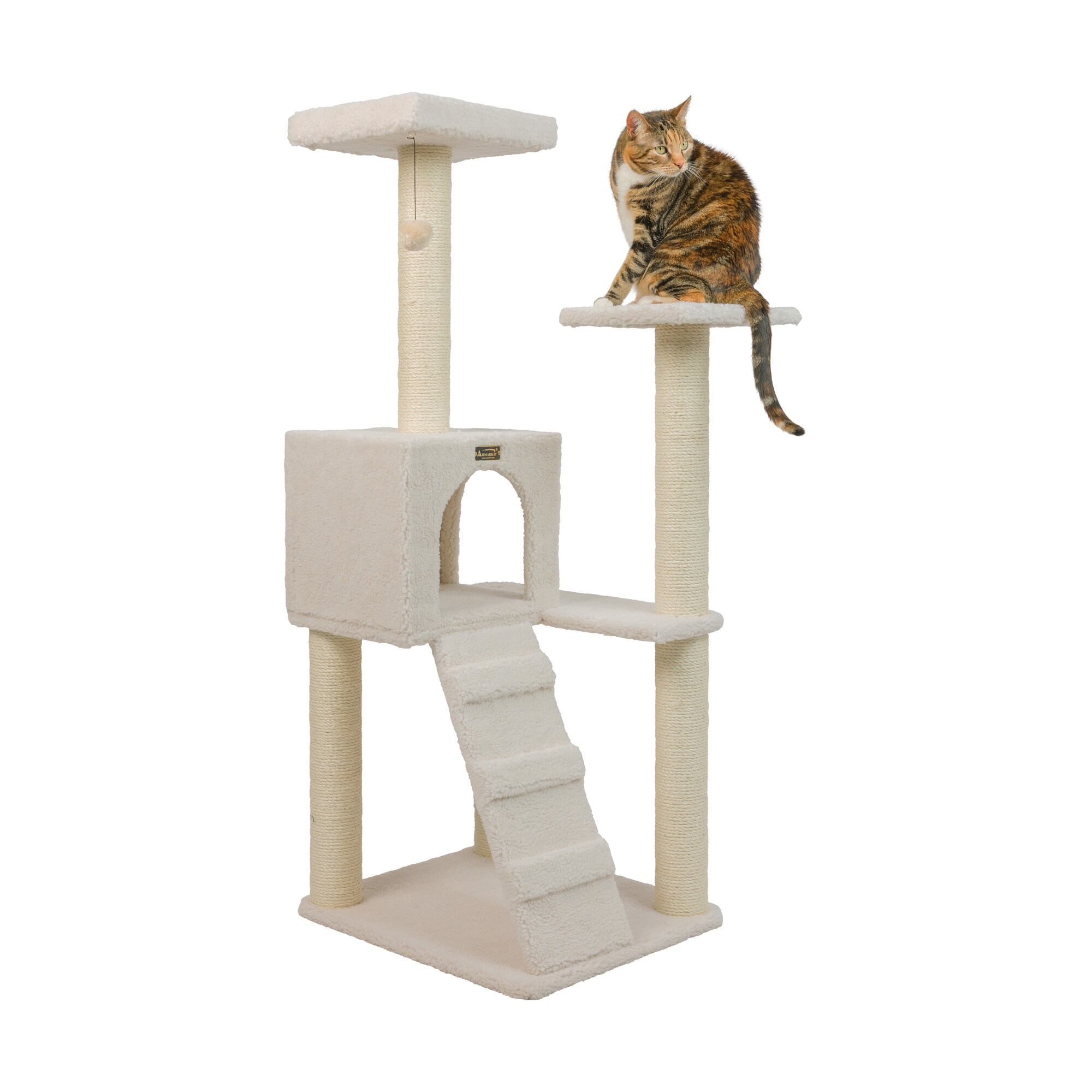 Armarkat 53-in x 22-in Brown Fleece Cat Tree B5301 at Lowes.com