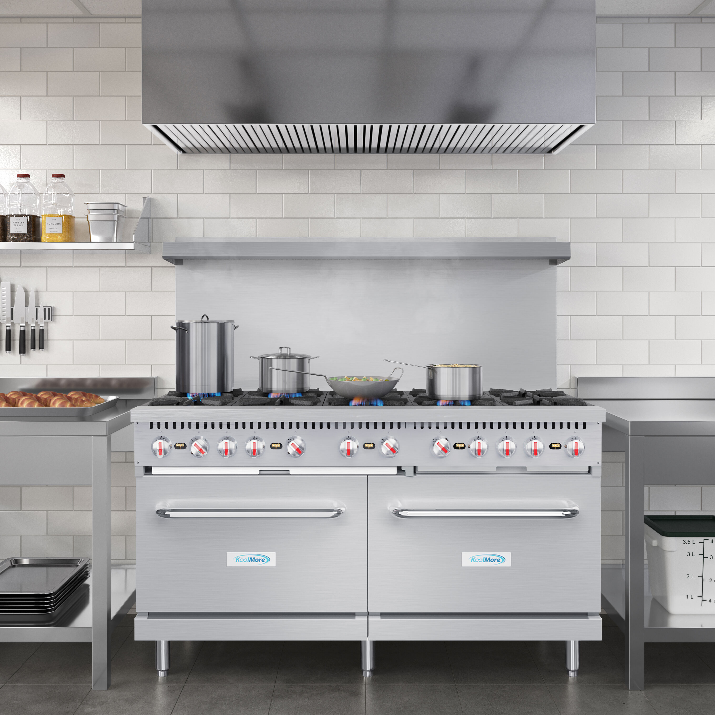 KoolMore LOW-KM-CR60-NG Double-Oven-Gas-Ranges - View #2