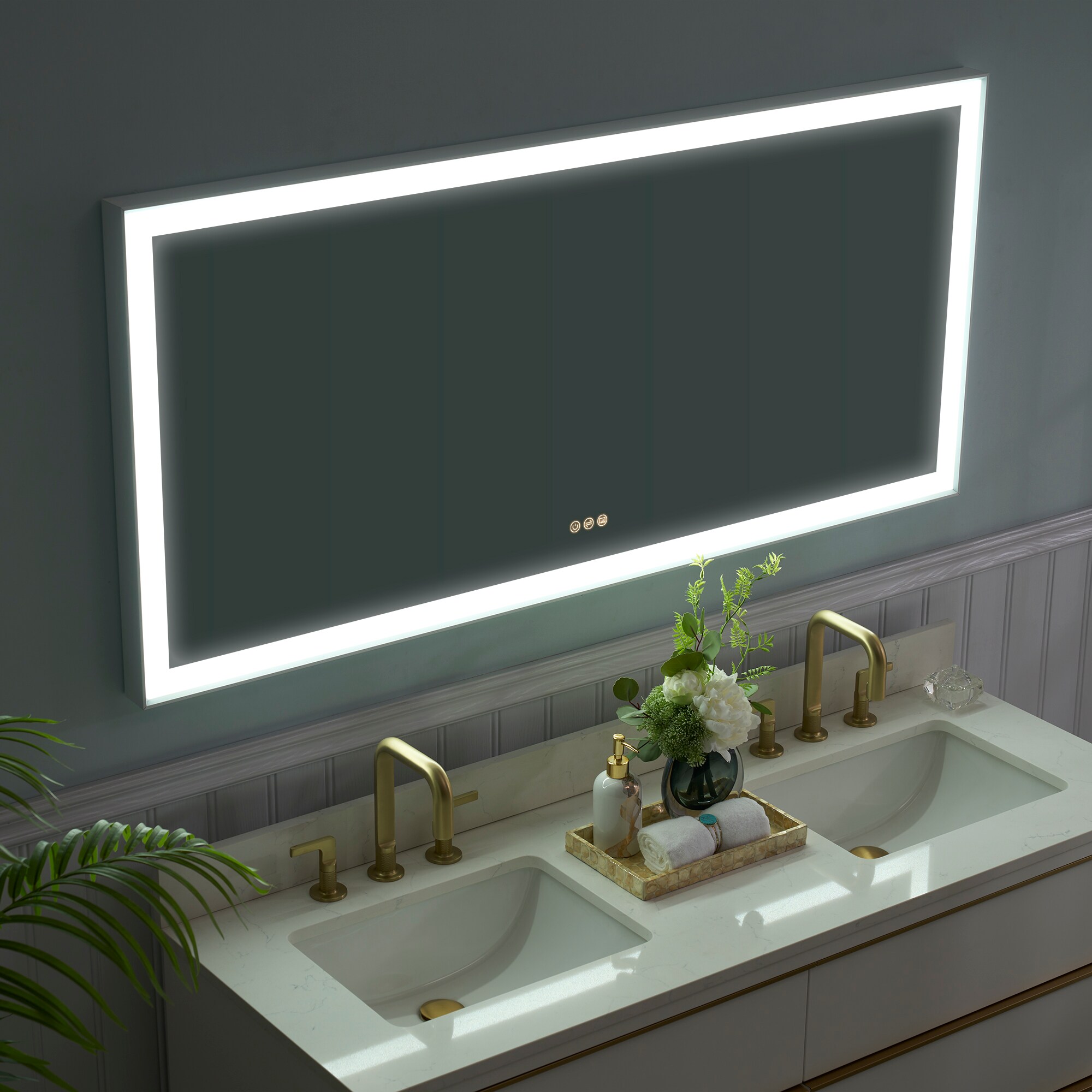 WELLFOR M1FM6028WT Framed-Bath-Mirrors - View #3