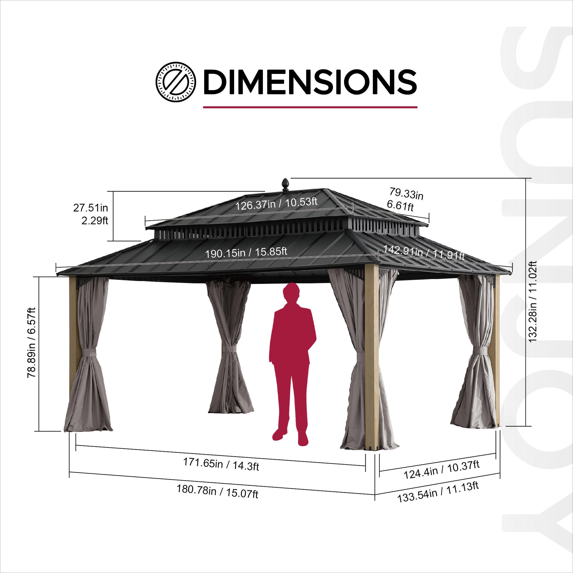 Sunjoy A10204369000 Wood-Resin-Gazebos - View #3