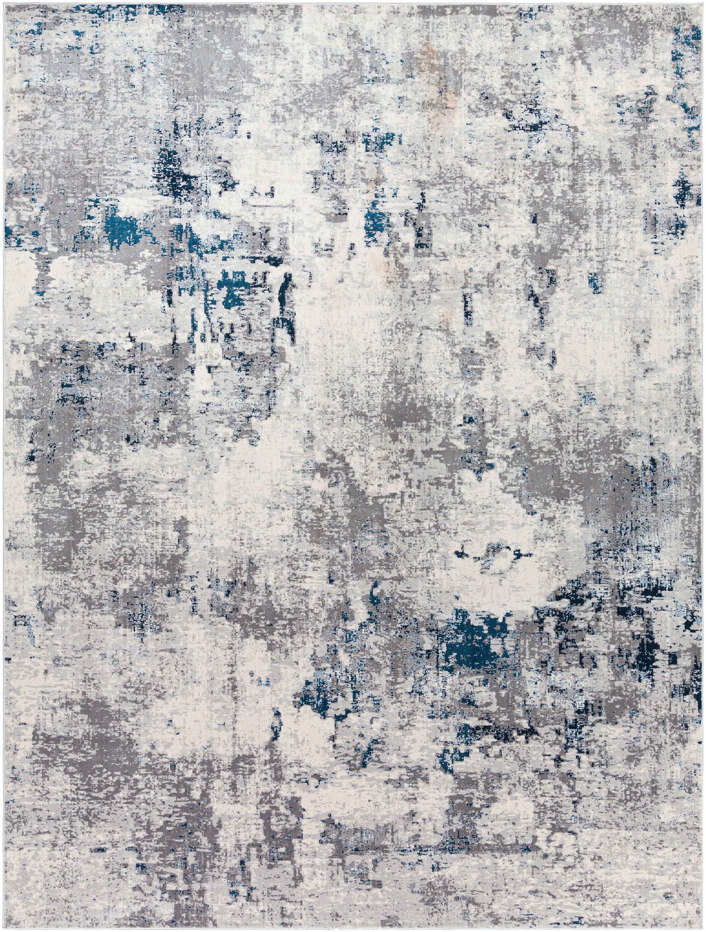 Aisha Blue Rectangular Reversible Washable Synthetic Rug