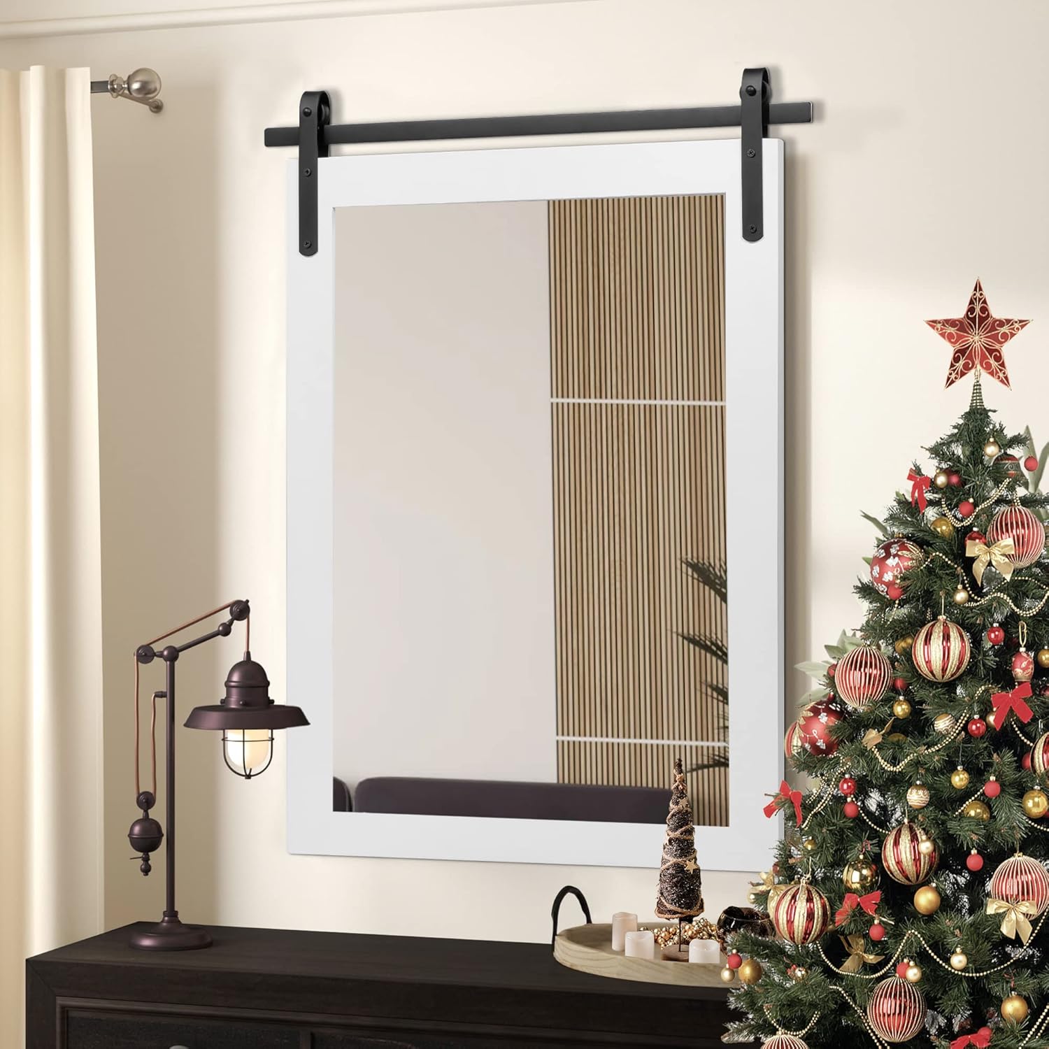 Clavie PH-24361-FRWH Bathroom Mirrors Wall Mirrors 24-in W x 36-in H Rectangle White Framed Wall Mirror