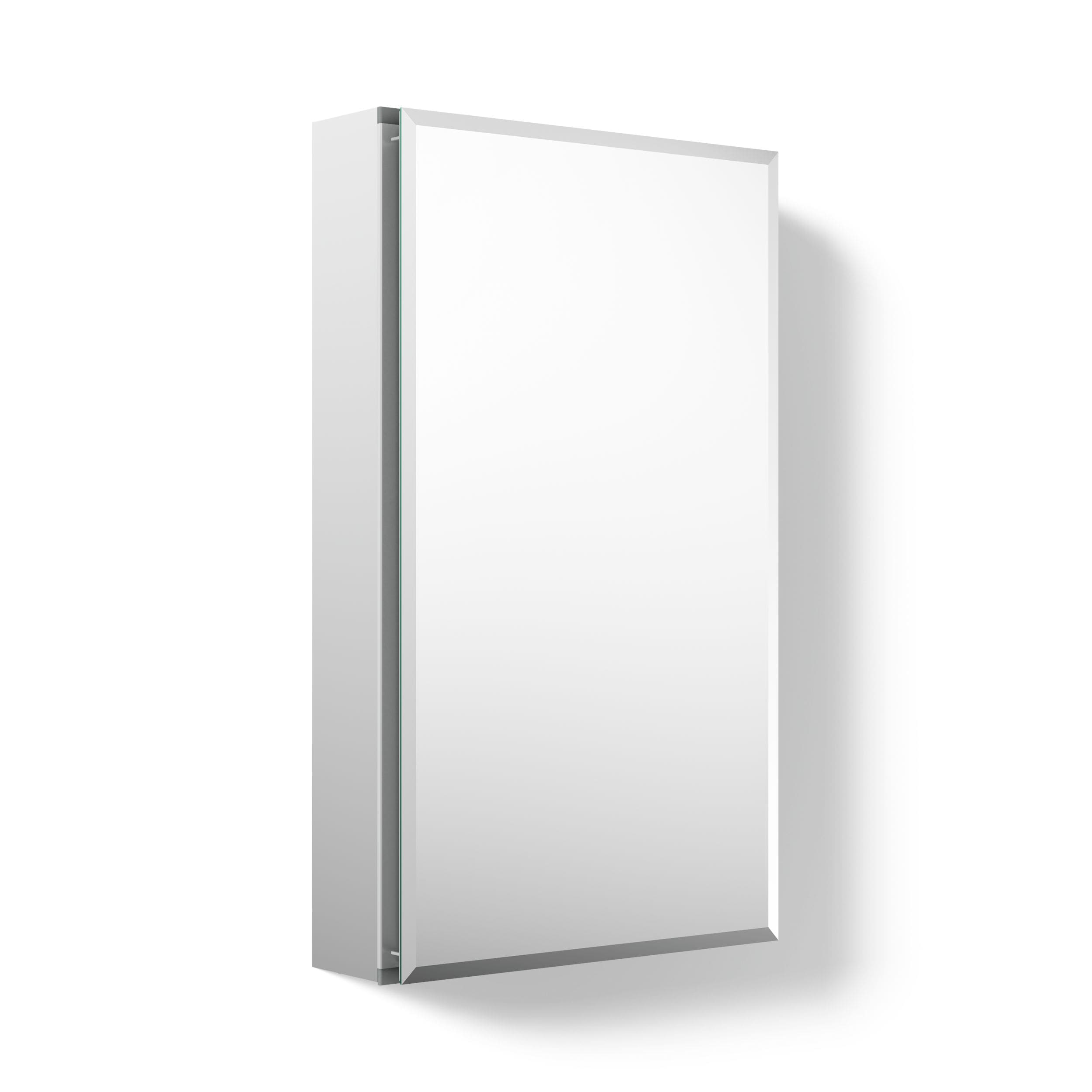 KOHLER 15-in x 26-in Surface/Recessed Mount Anodized Aluminum Mirrored Rectangle Medicine Cabinet