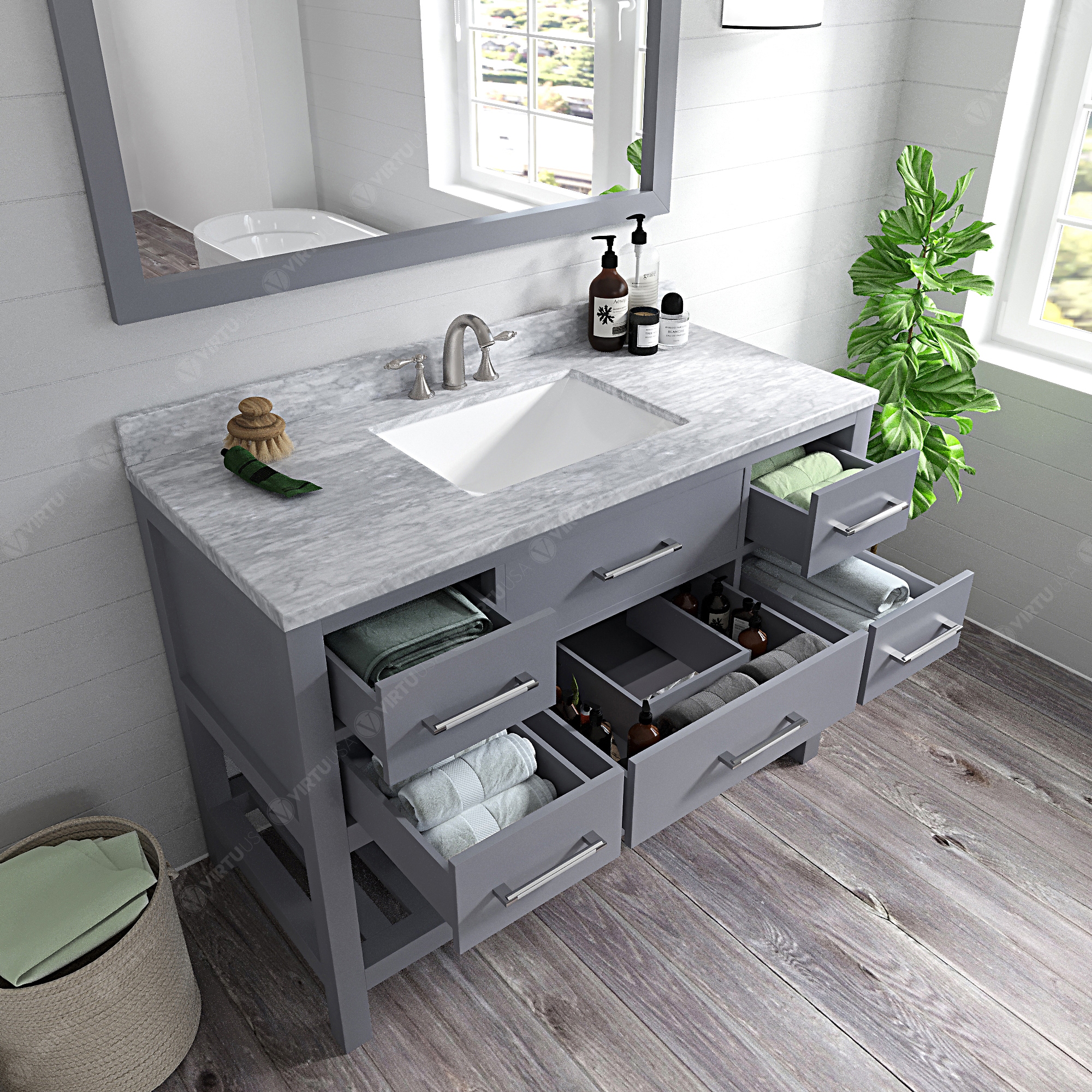 Virtu USA MS-2248-WMSQ-GR Bath-Vanity-Combo - View #4