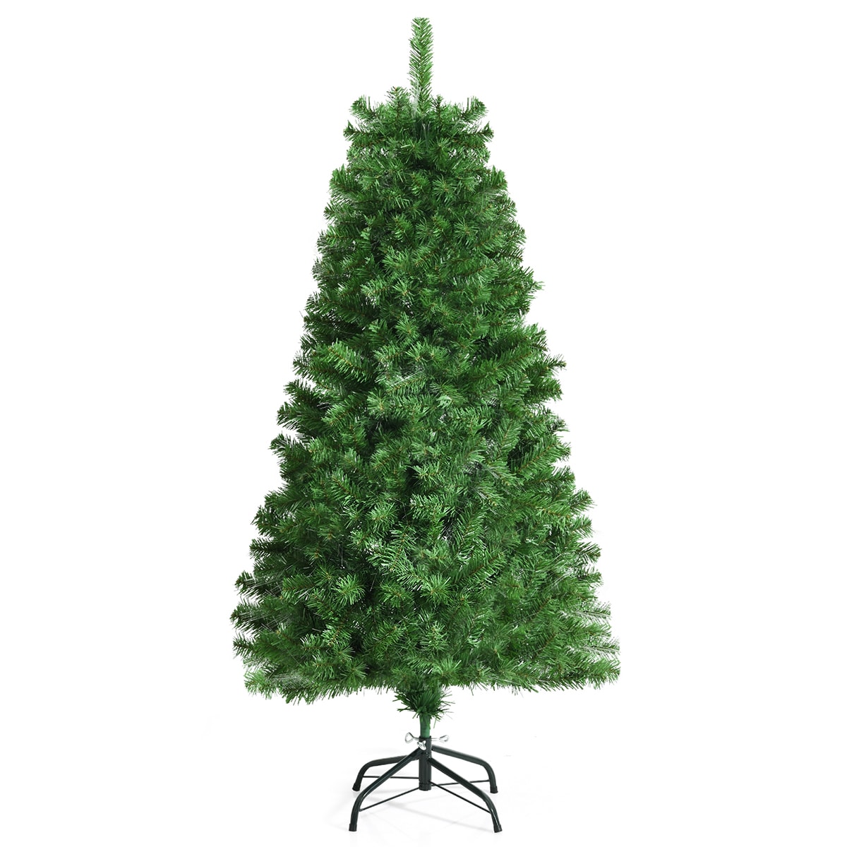Forclover 5 ft Pre-Lit Artificial Hinged Christmas Tree Snow Flocked with 9  Modes Remote Control Lights, Xmas Tree with Metal Stand Indoor Outdoor  Decoration 