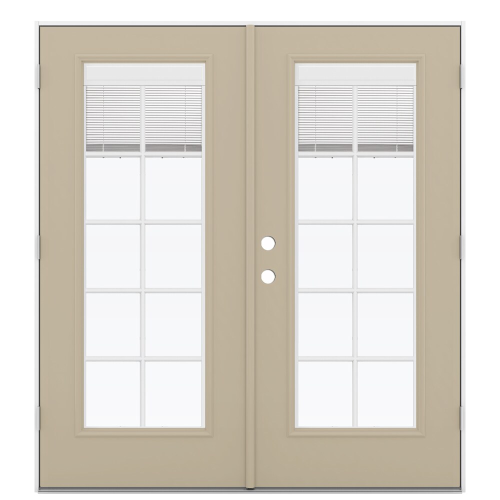 JELD-WEN 72-in x 80-in Low-e External Grilles Primed Steel French  Right-Hand Outswing Double Patio Door in the Patio Doors department at