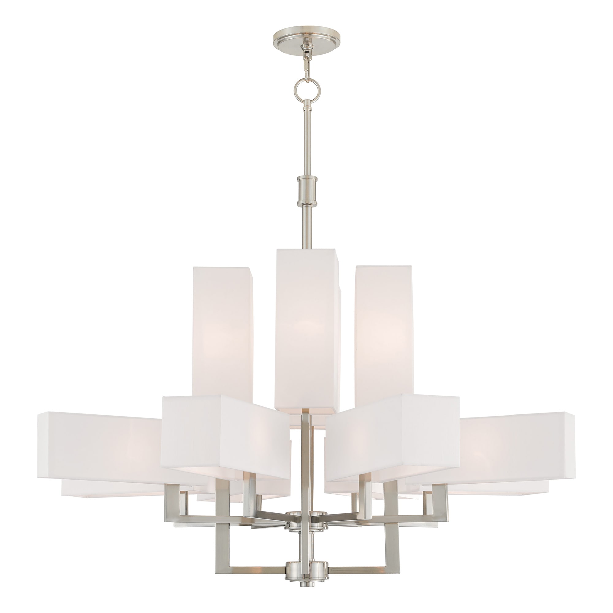 Livex Lighting 42679-91 Rubix 12 -Light Brushed Nickel Modern/contemporary For Use in Bathrooms, Bedrooms, Dining Rooms, Foyers, Kitchens, Living Rooms Chandelier