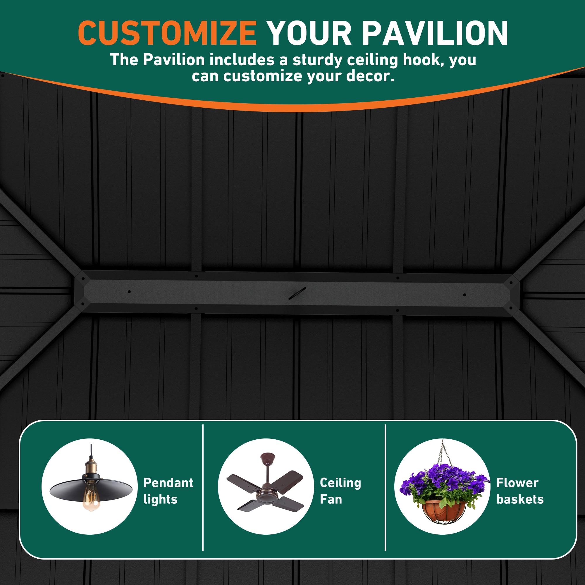 ELEVATE OUTDOORS IG10600047-1216 Wood-Resin-Gazebos - View #6